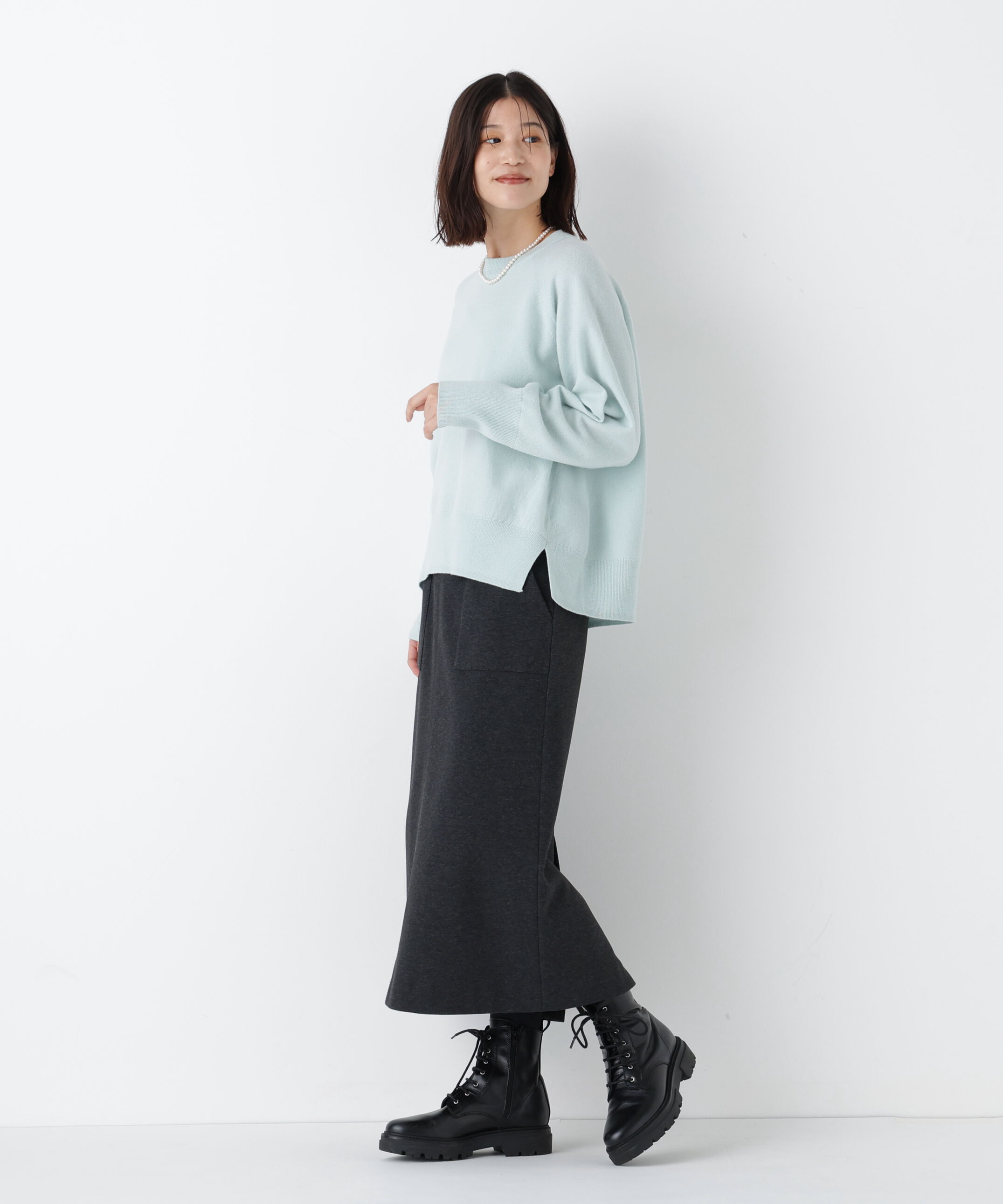  「◆ミドルゲージウールクルーネックプルオーバー」|ニット・セーター|