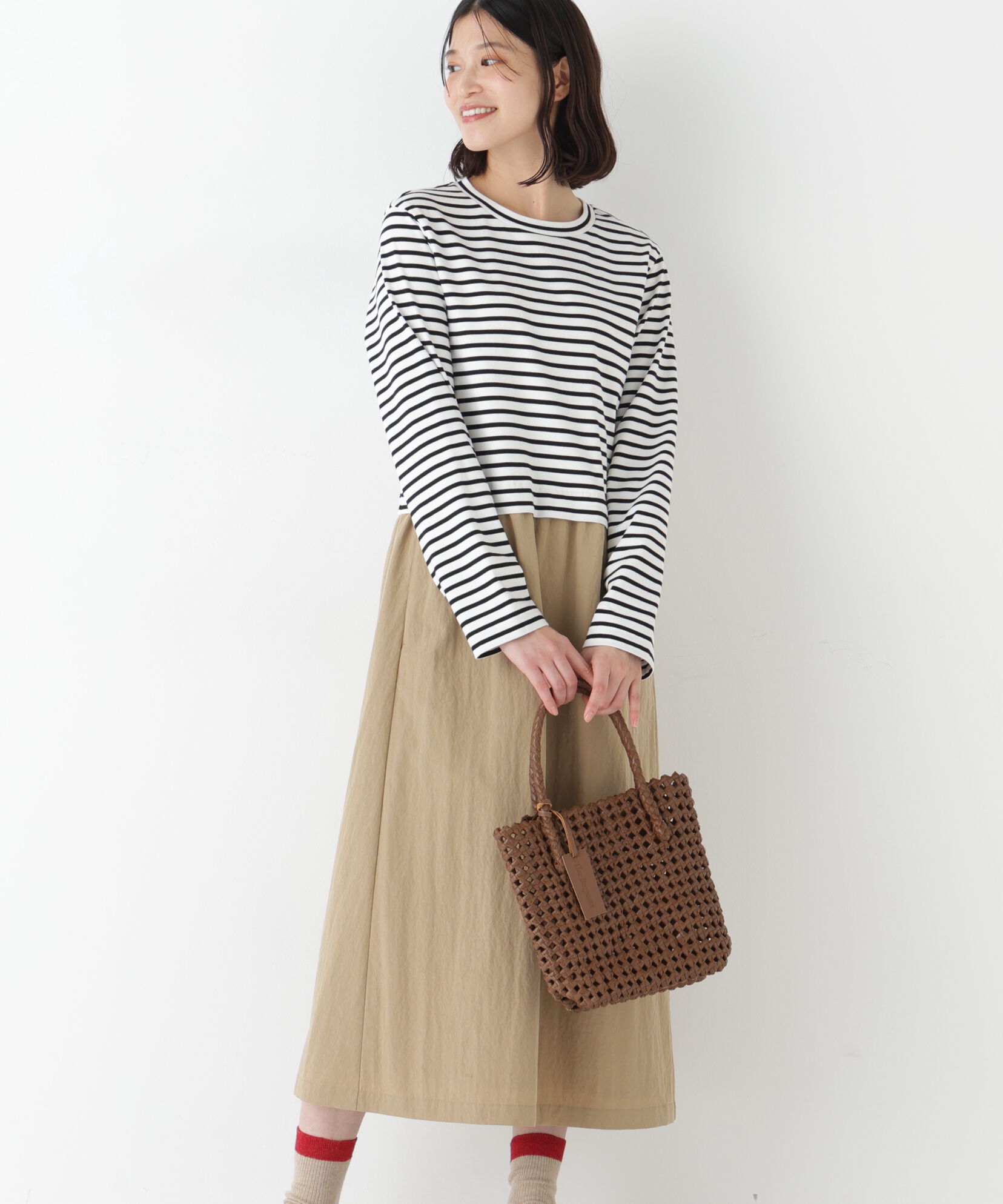  「◆ドッキングモックネックプルオーバーワンピース」|ワンピース|ブラックBDxベ 3