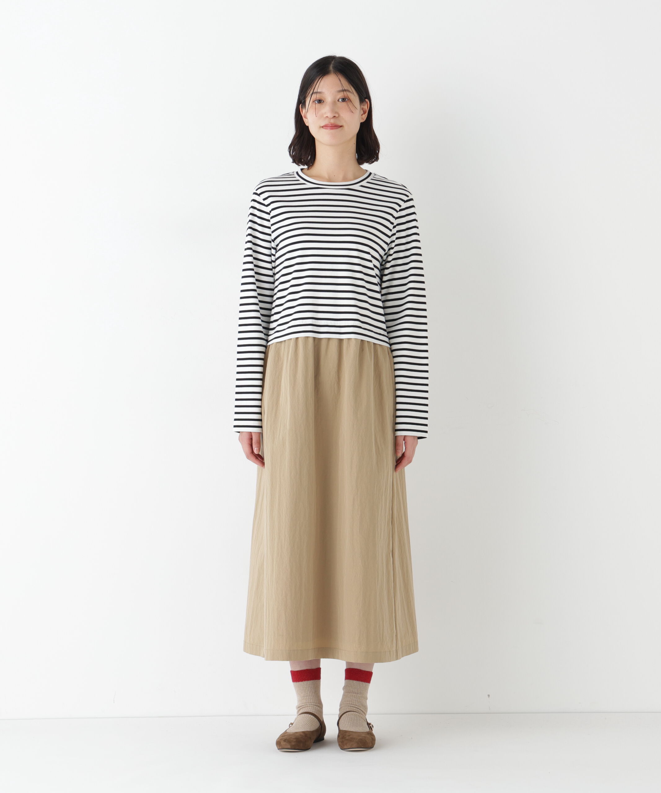  「◆ドッキングモックネックプルオーバーワンピース」|ワンピース|