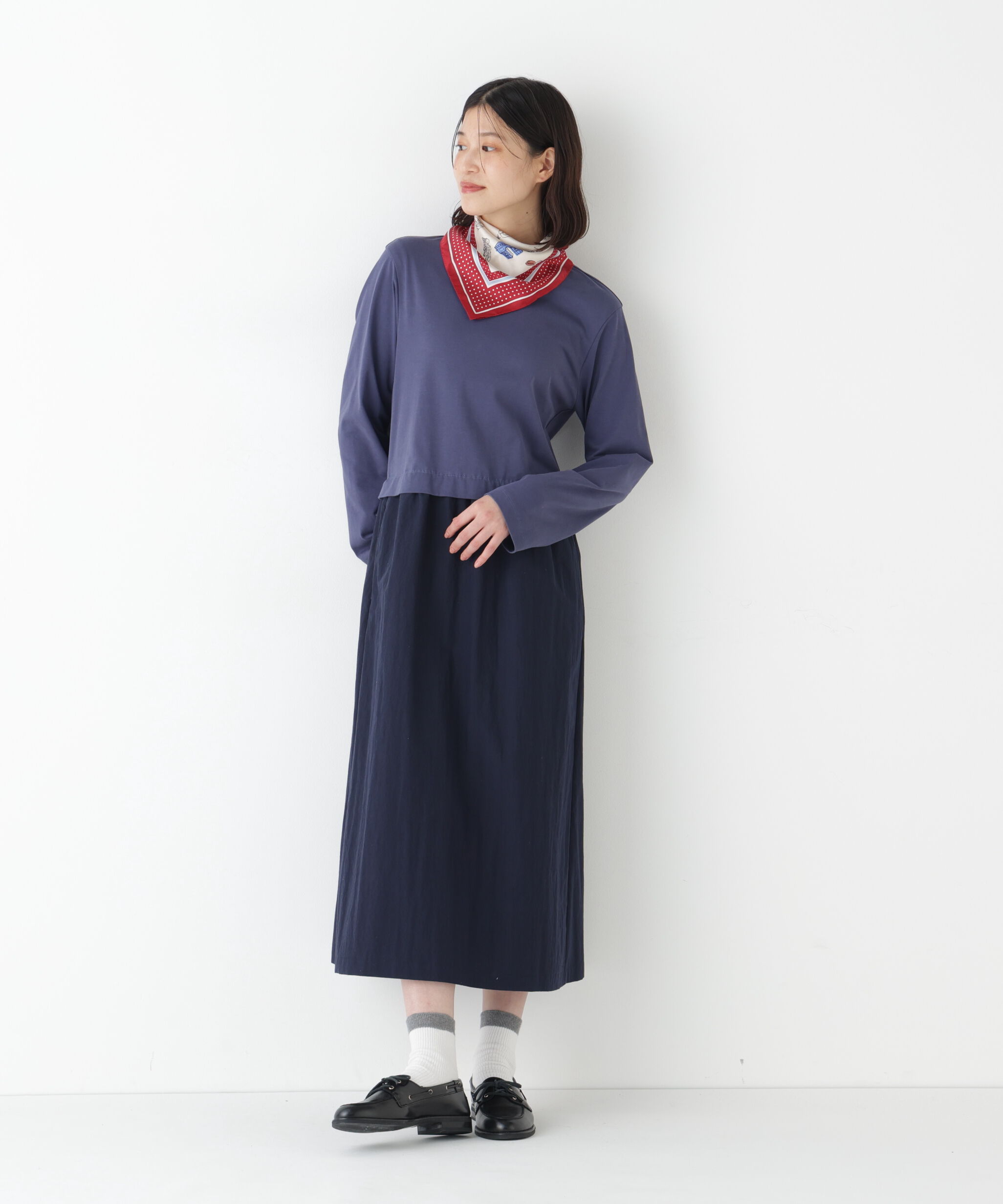  「◆ドッキングモックネックプルオーバーワンピース」|ワンピース|