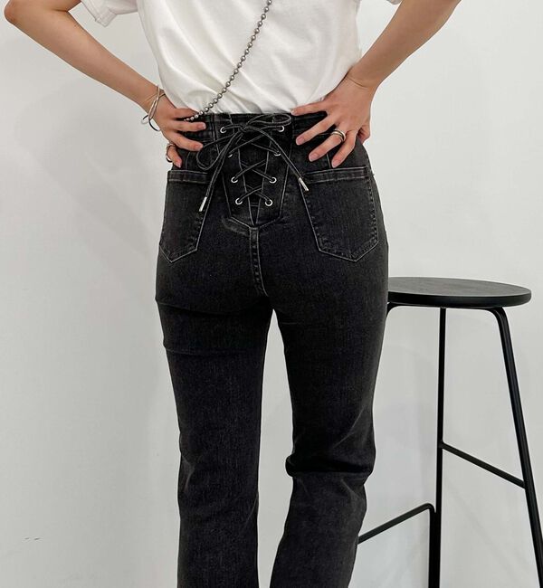 archives「タイトフレアレースアップデニム」|チノ|GRAY