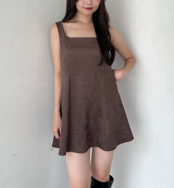 archives「スエードミニワンピース」|ジャンパースカート|