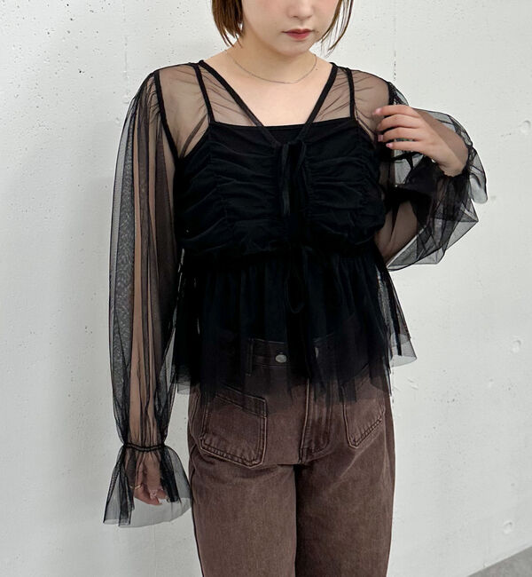 archives「チュールギャザーペプラムブラウス」|Tシャツ・カットソー|