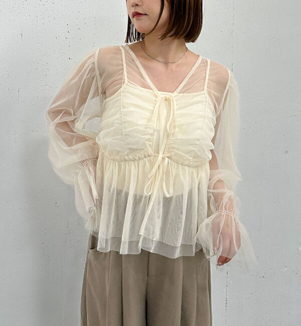archives「チュールギャザーペプラムブラウス」|Tシャツ・カットソー|