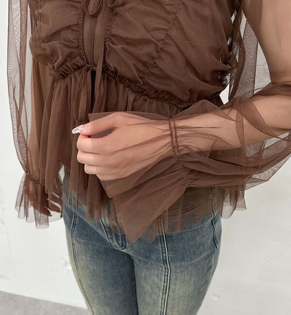 archives「チュールギャザーペプラムブラウス」|Tシャツ・カットソー|