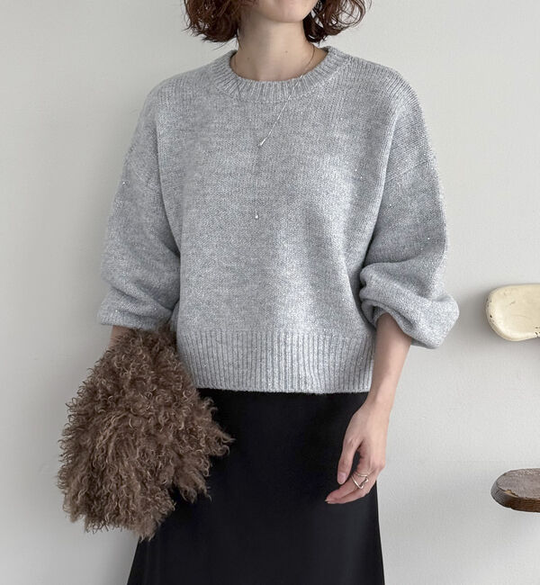 Doux archives「スパンコールショートニットプルオーバー」|ニット・セーター|