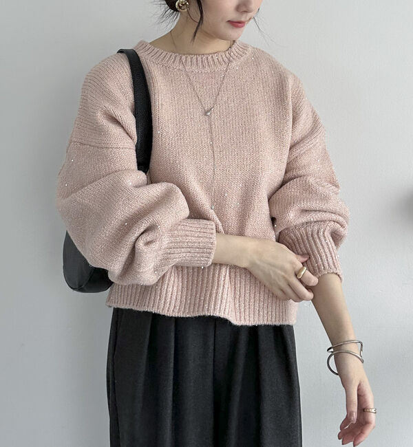 Doux archives「スパンコールショートニットプルオーバー」|ニット・セーター|