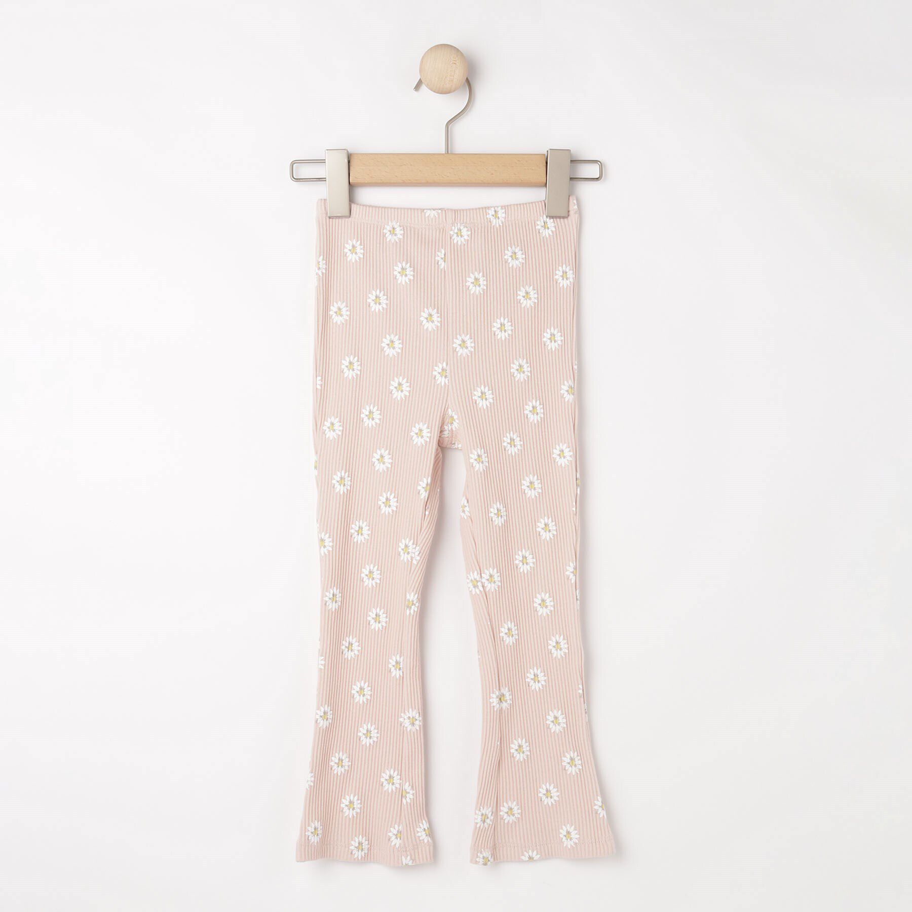 SHOO･LA･RUE「【100-120cm】フラワープリントフレアリブレギンス」|その他|ライトピンク(170