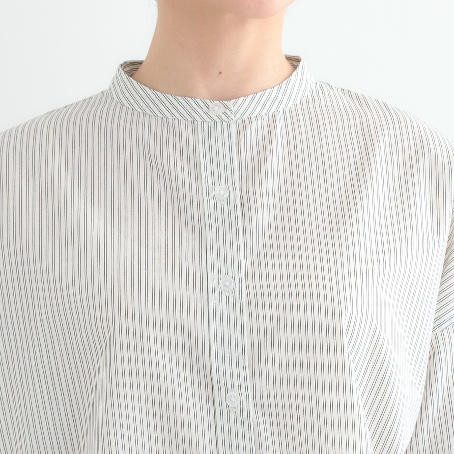 SHOO･LA･RUE「【3WAY】フリルサッシュ付きバンドカラーシャツ」|シャツ・ブラウス|