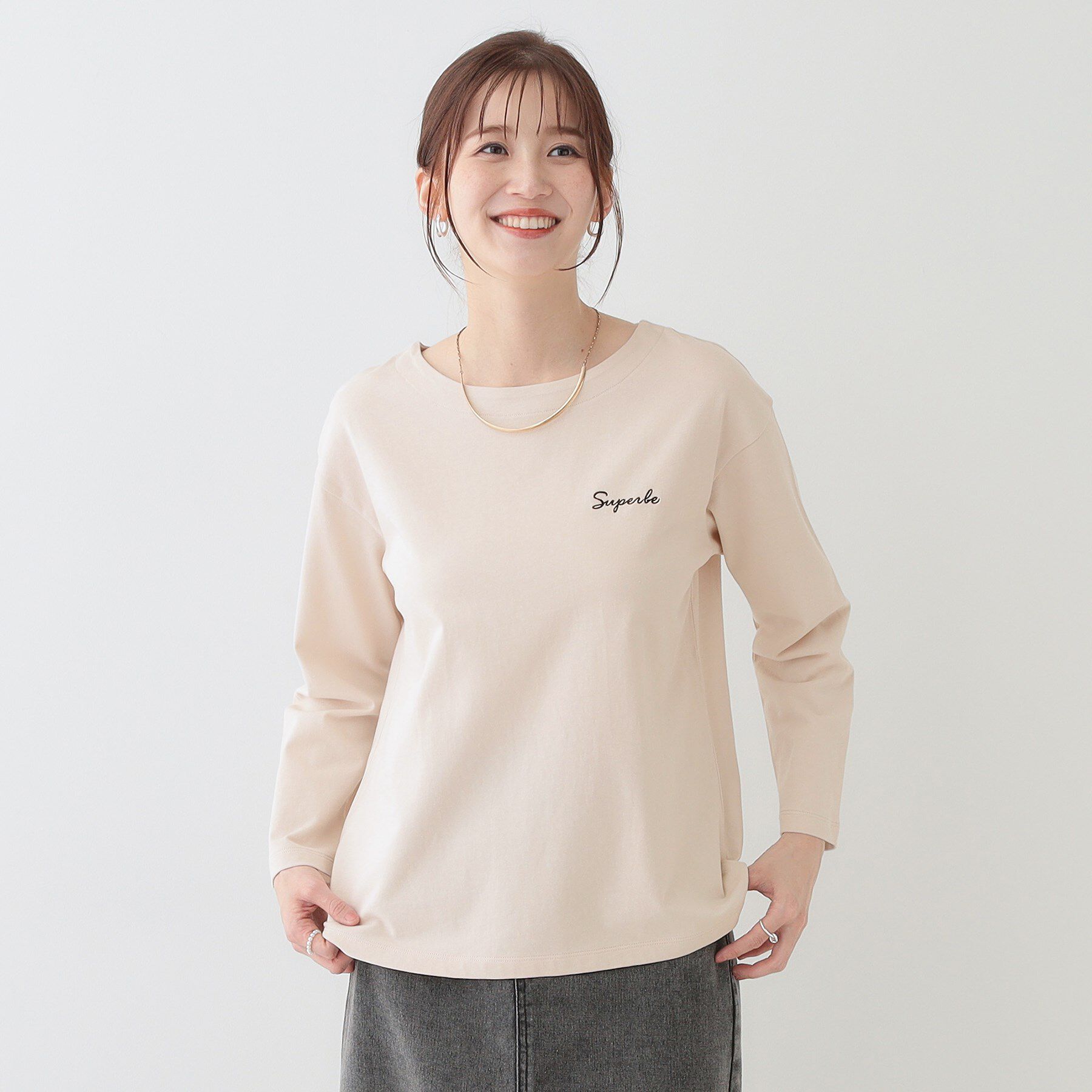 SHOO･LA･RUE「【洗える/S-LL】シンプルだから着回ししやすい コットンアソートロンT」|Tシャツ・カットソー|