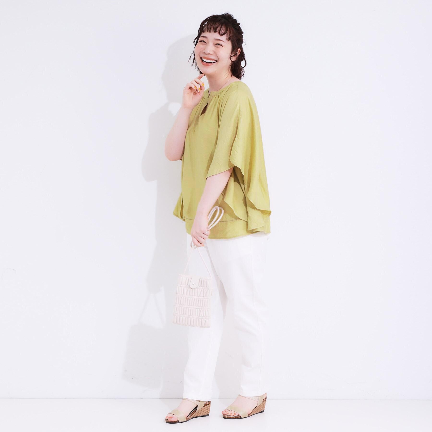 SHOO･LA･RUE「【洗える/ひんやり】涼しく体型カバー お袖フレア ドレープブラウス」|シャツ・ブラウス|