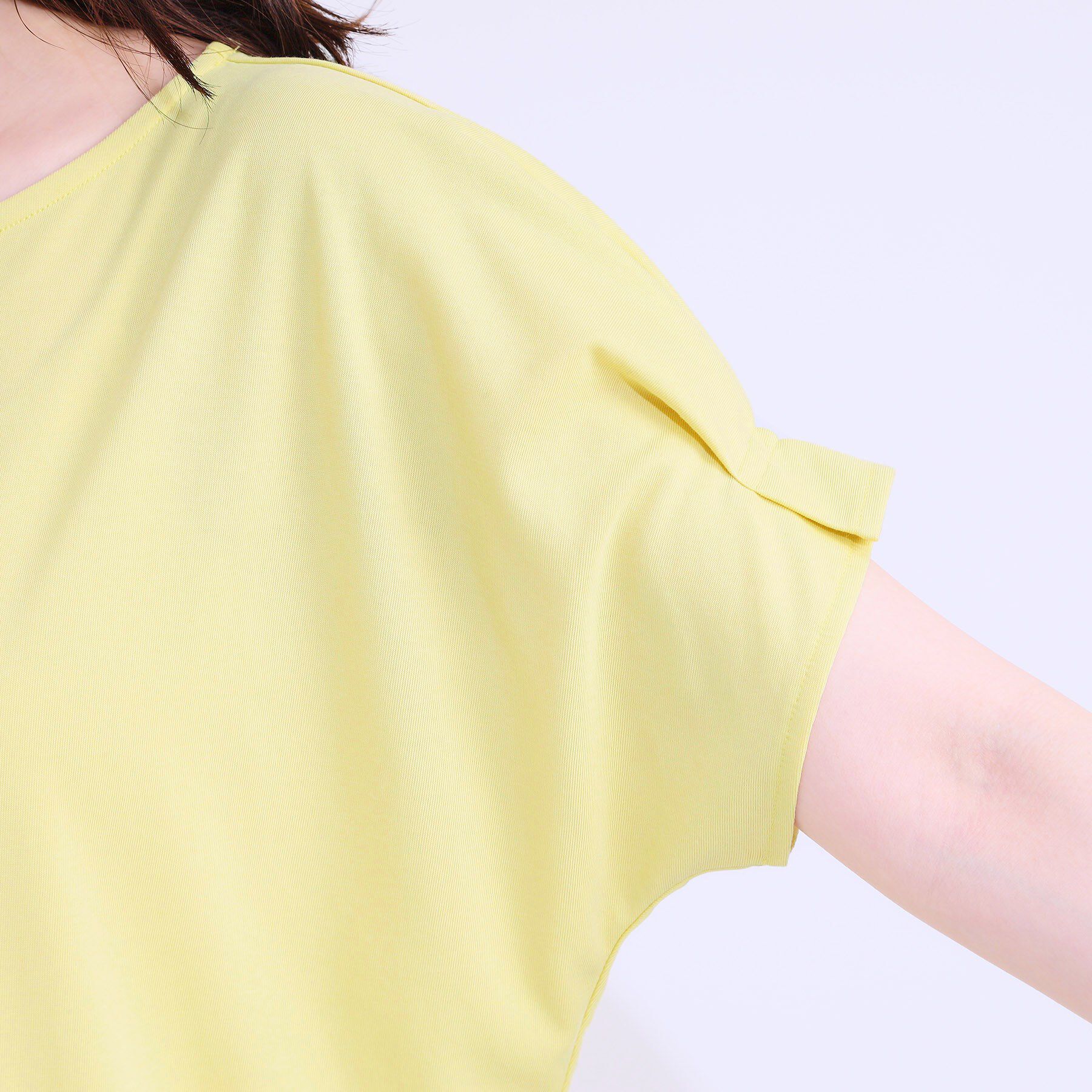 SHOO･LA･RUE「【S-LL/UV/プチプラ】お袖タックで好印象 デザインTシャツ」|Tシャツ・カットソー|