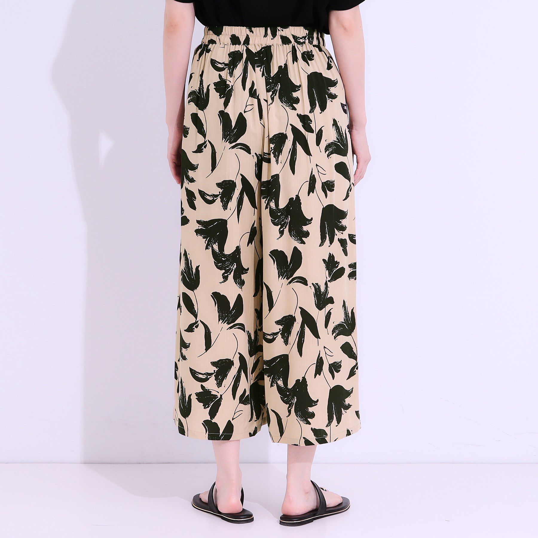 SHOO･LA･RUE「【S-LL/ひんやり】いつものコーデを華やかに 柄アソート 麻調ガウチョパンツ」|その他|