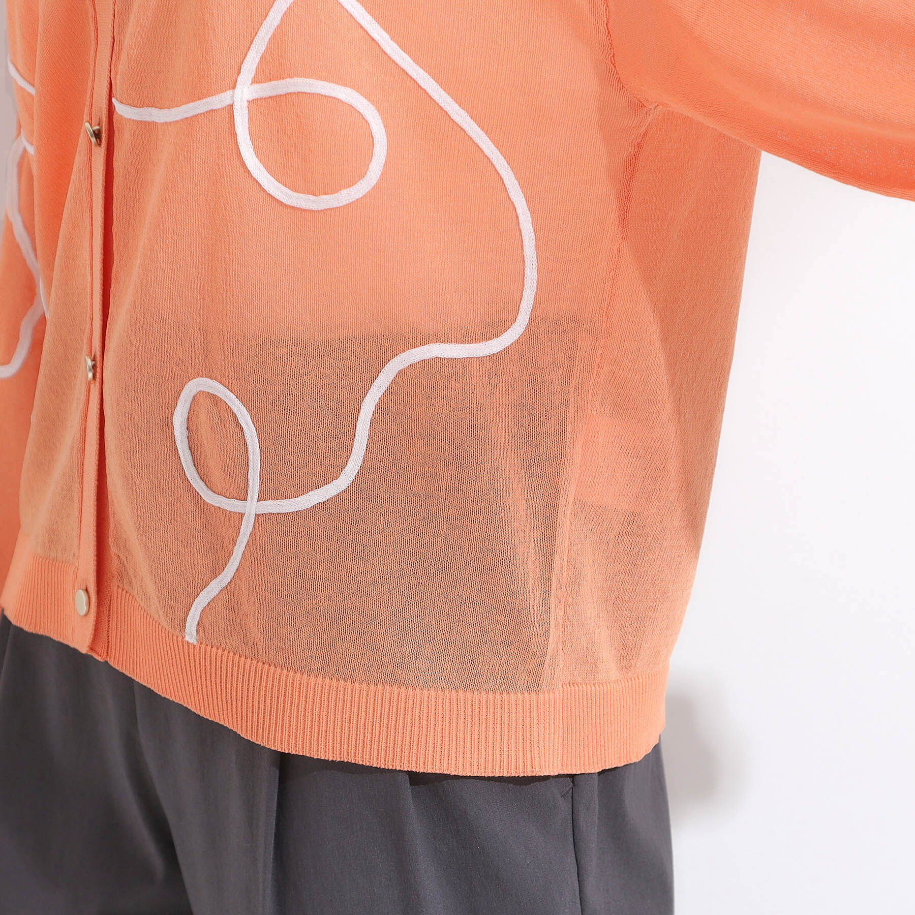 SHOO･LA･RUE「ニュアンスデザインがこなれ見え 刺繍デザイン シアーカーディガン」|カーディガン|