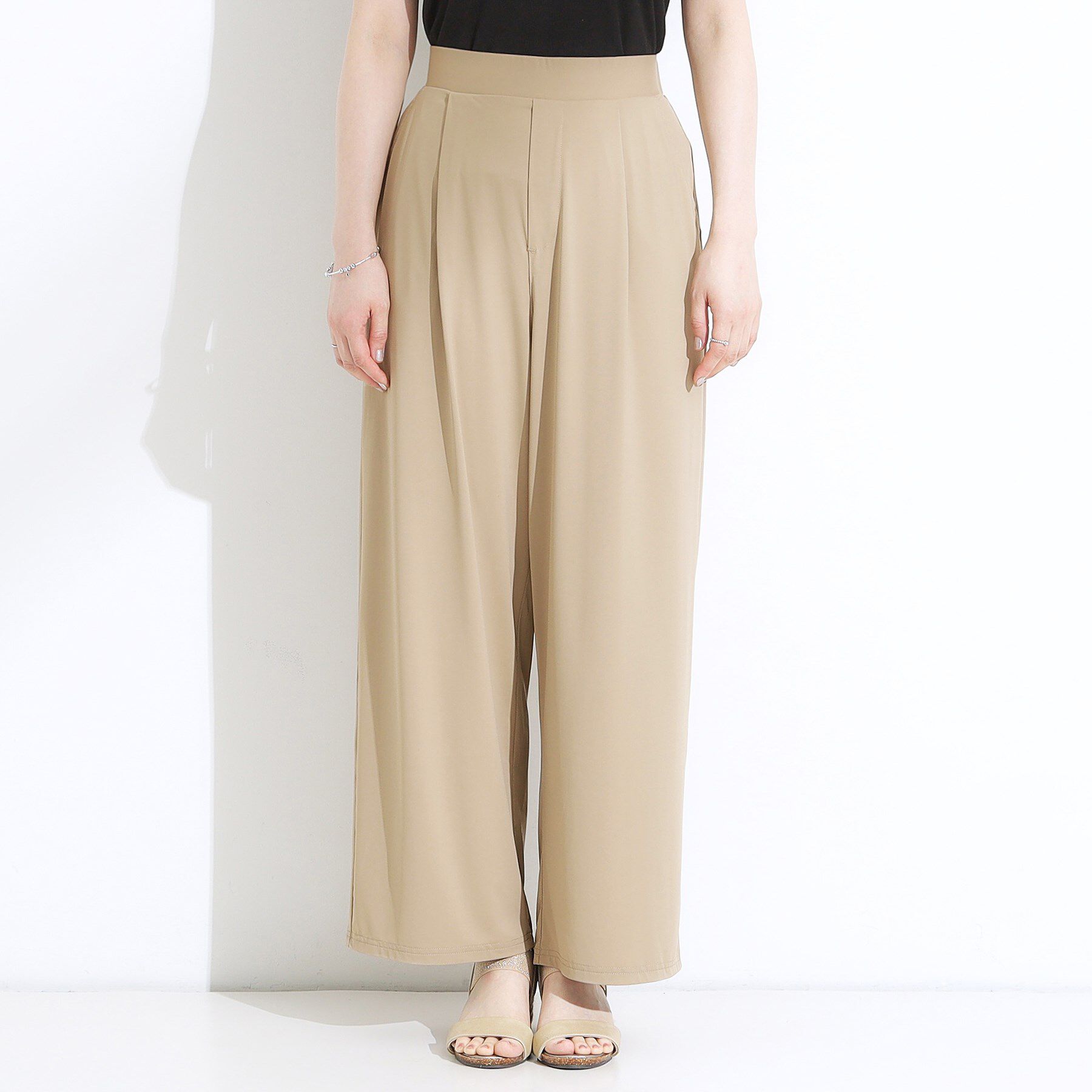 SHOO･LA･RUE「【S-LL/ひんやり/UV】リラクシーな穿き心地 エアリーワイドパンツ」|その他|