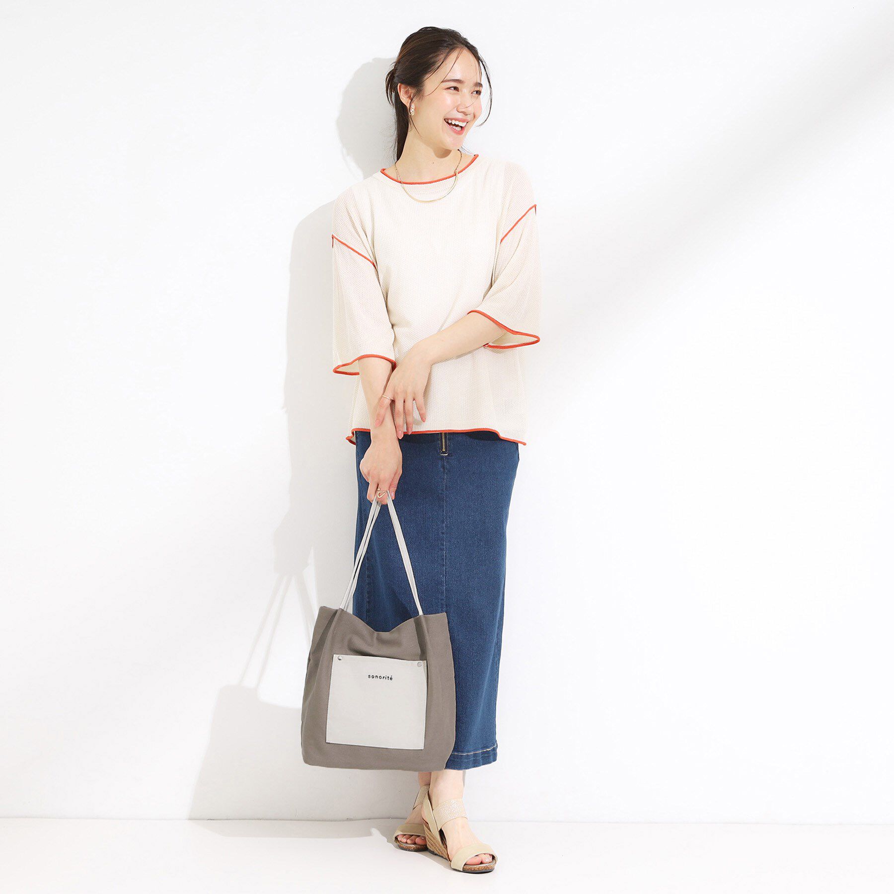 SHOO･LA･RUE「シンプルだから使いやすい つまみハンドル帆布トートバッグ」|トートバッグ|