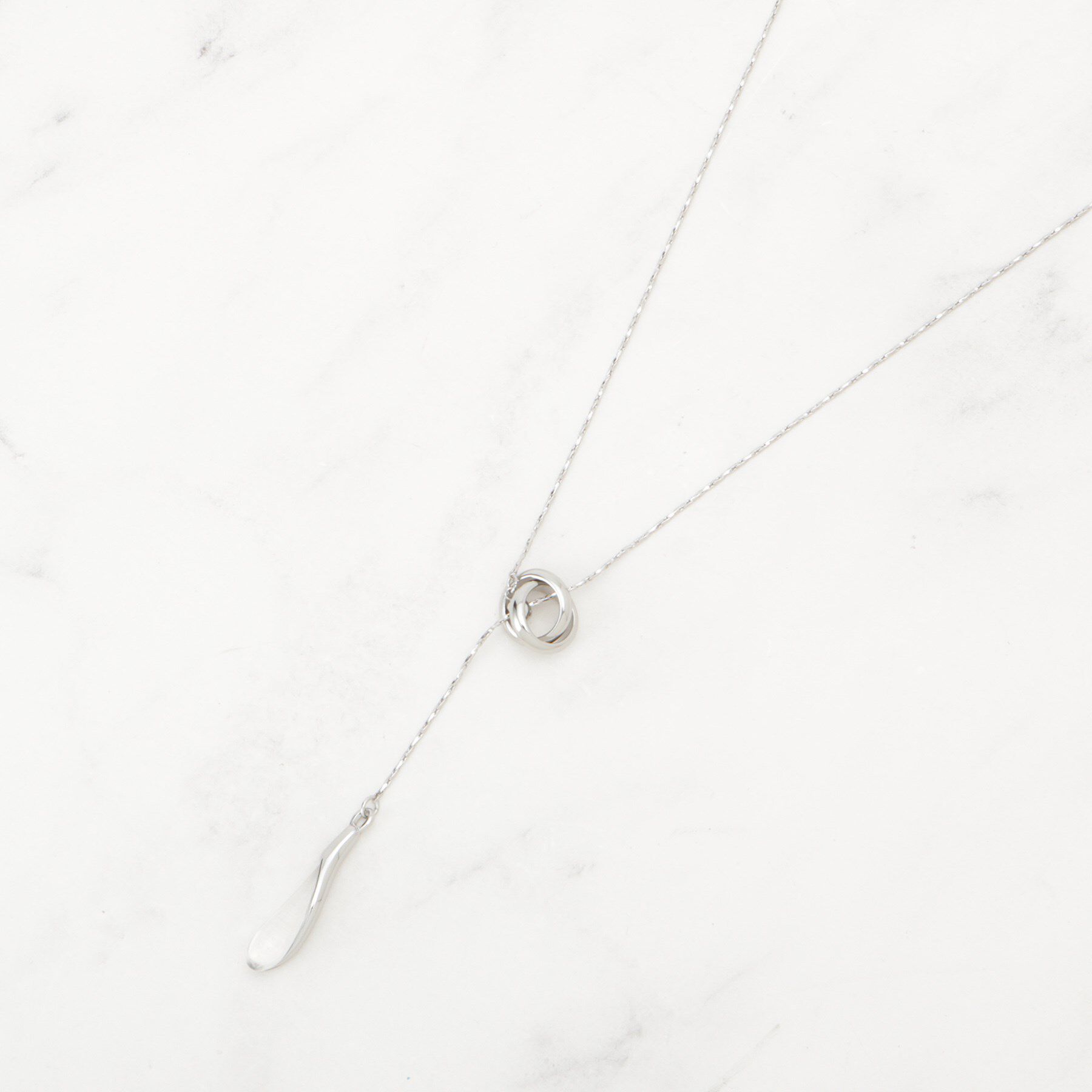 SHOO･LA･RUE「【2WAY】リング＆クリアドロップネックレス」|ネックレス|