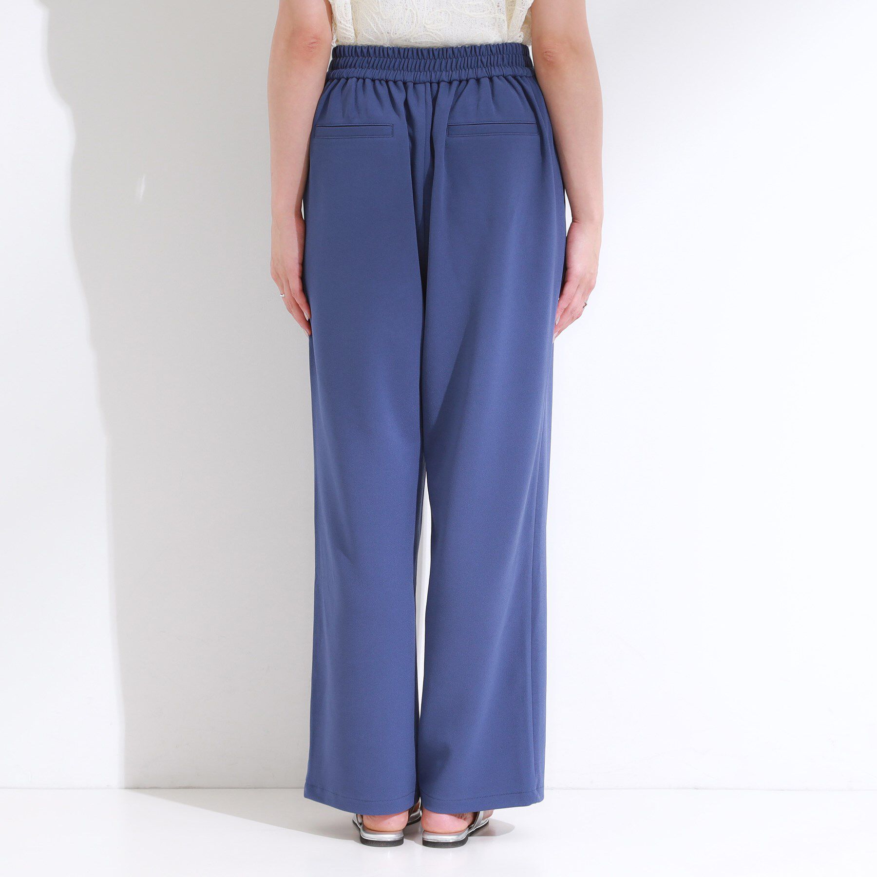 SHOO･LA･RUE「【S-LL/ストレッチ】脚のラインを拾いにくい スマートワイドパンツ」|その他|