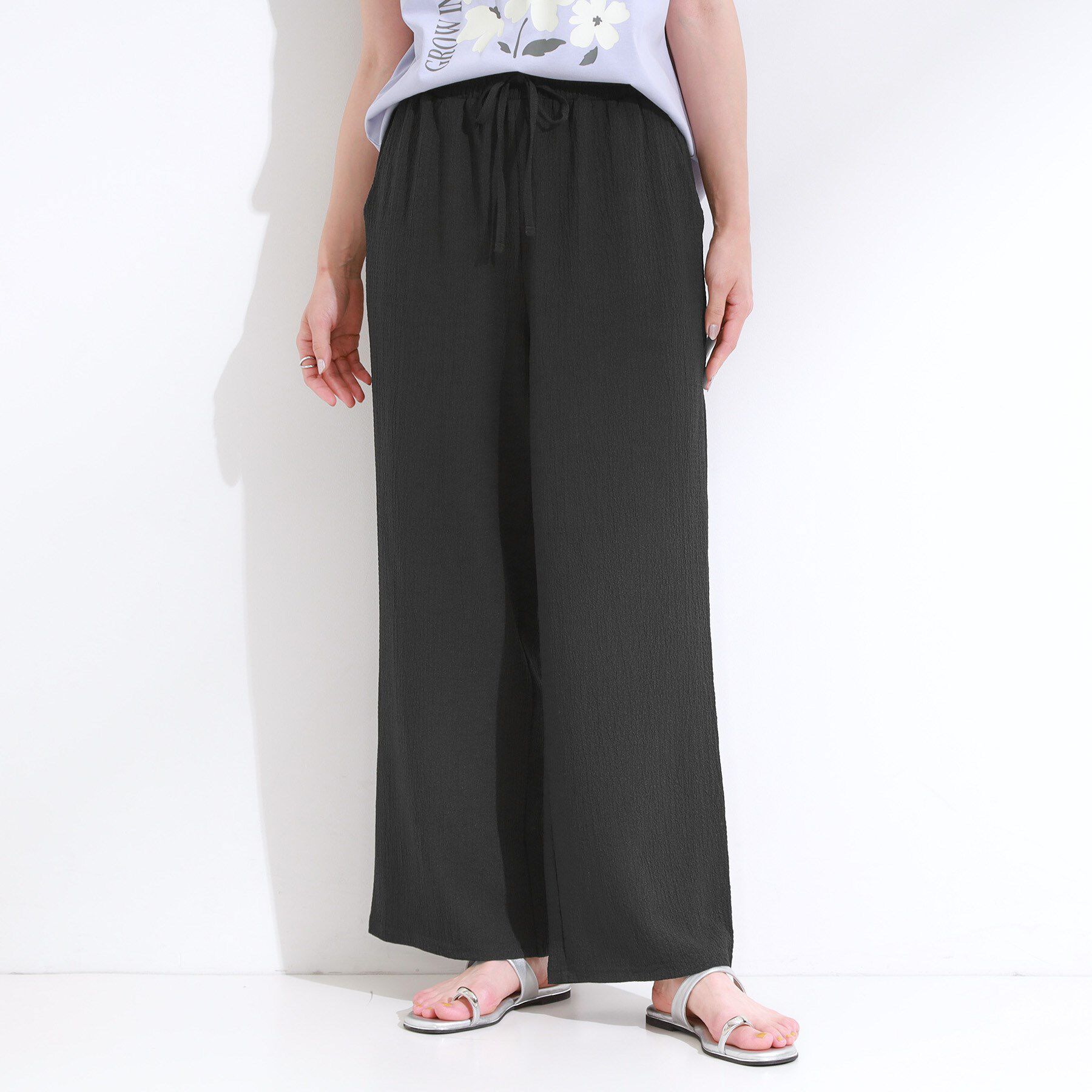 SHOO･LA･RUE「【S-LL/セットアップ可】リラックスカジュアルに ぽこぽこイージーパンツ」|その他|