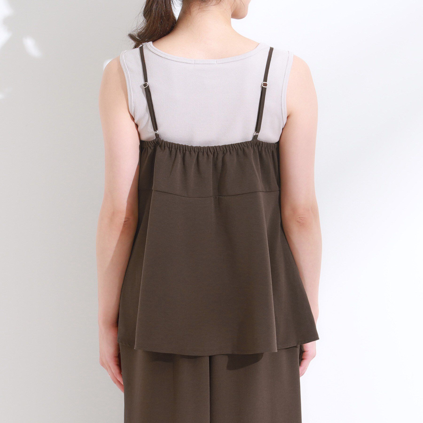 SHOO･LA･RUE「【S-LL/セットアップ可/ひんやり】女性らしさ溢れる ティアードキャミソール」|キャミソール|