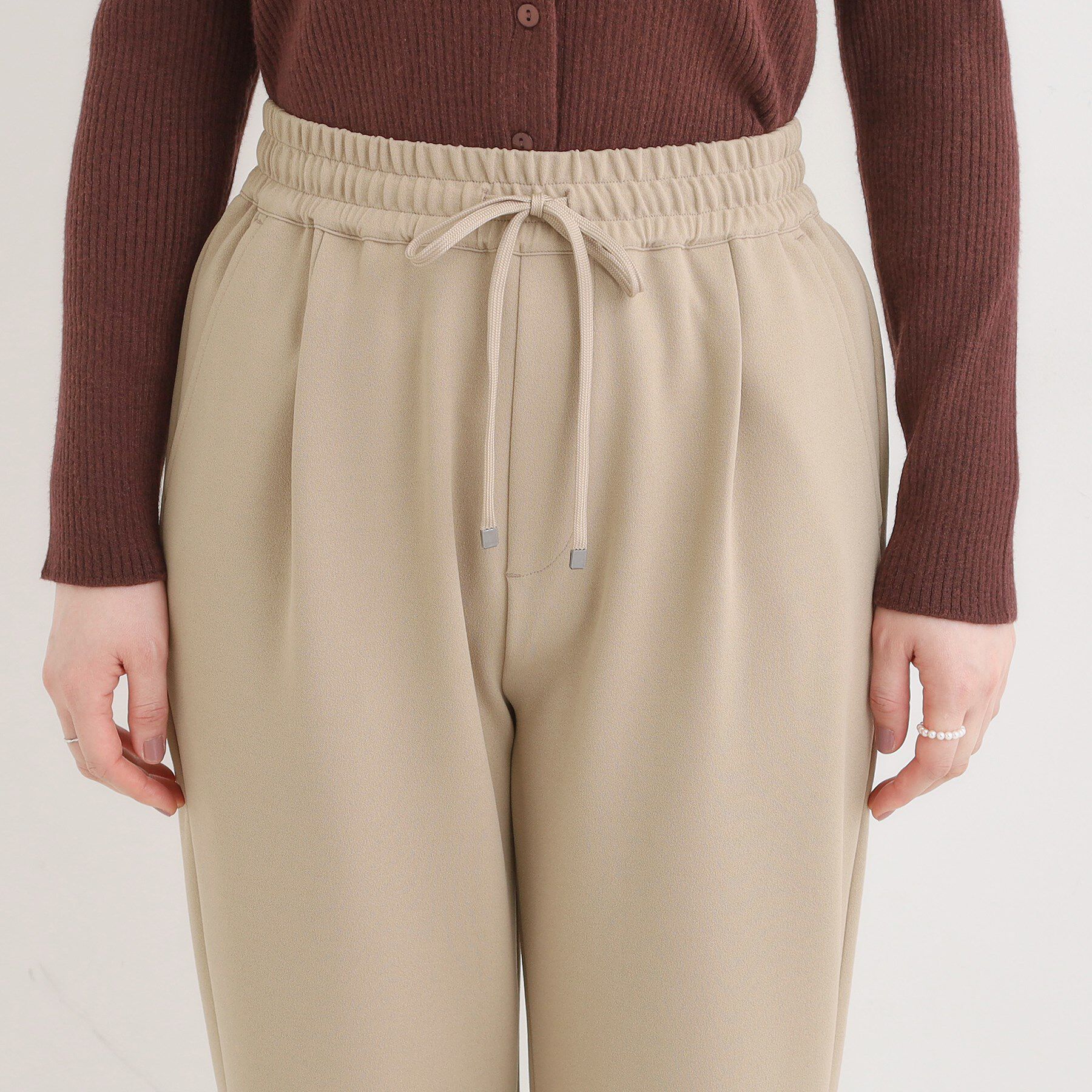 SHOO･LA･RUE「【S-3L/洗濯後しわになりにくい】スマートに見える イージーテーパードパンツ【CIRCRIC】」|その他|