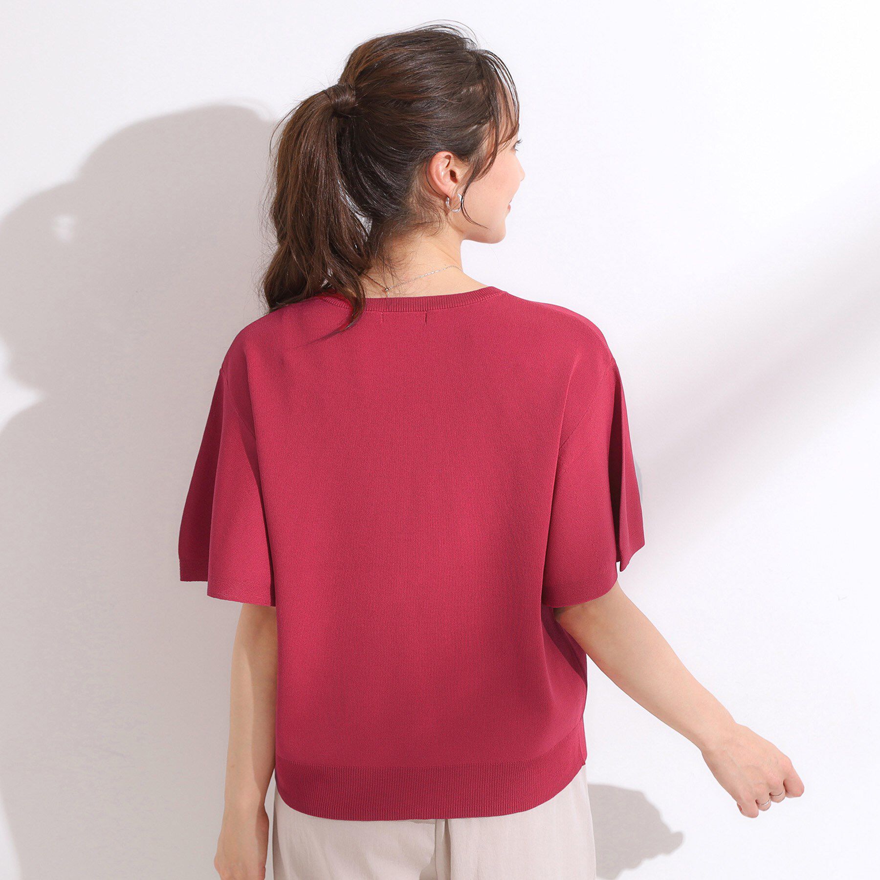 SHOO･LA･RUE「【S-LL】女性らしさ溢れる フレアスリーブニット」|ニット・セーター|