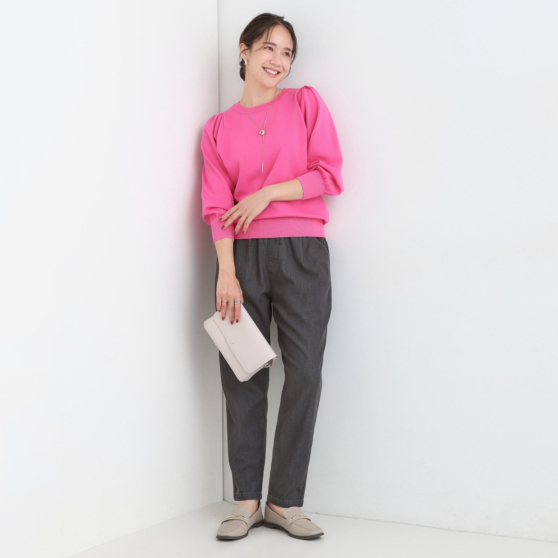 SHOO･LA･RUE「【SS-LL/美脚シルエット】デニムイージーテーパードパンツ」|デニム|