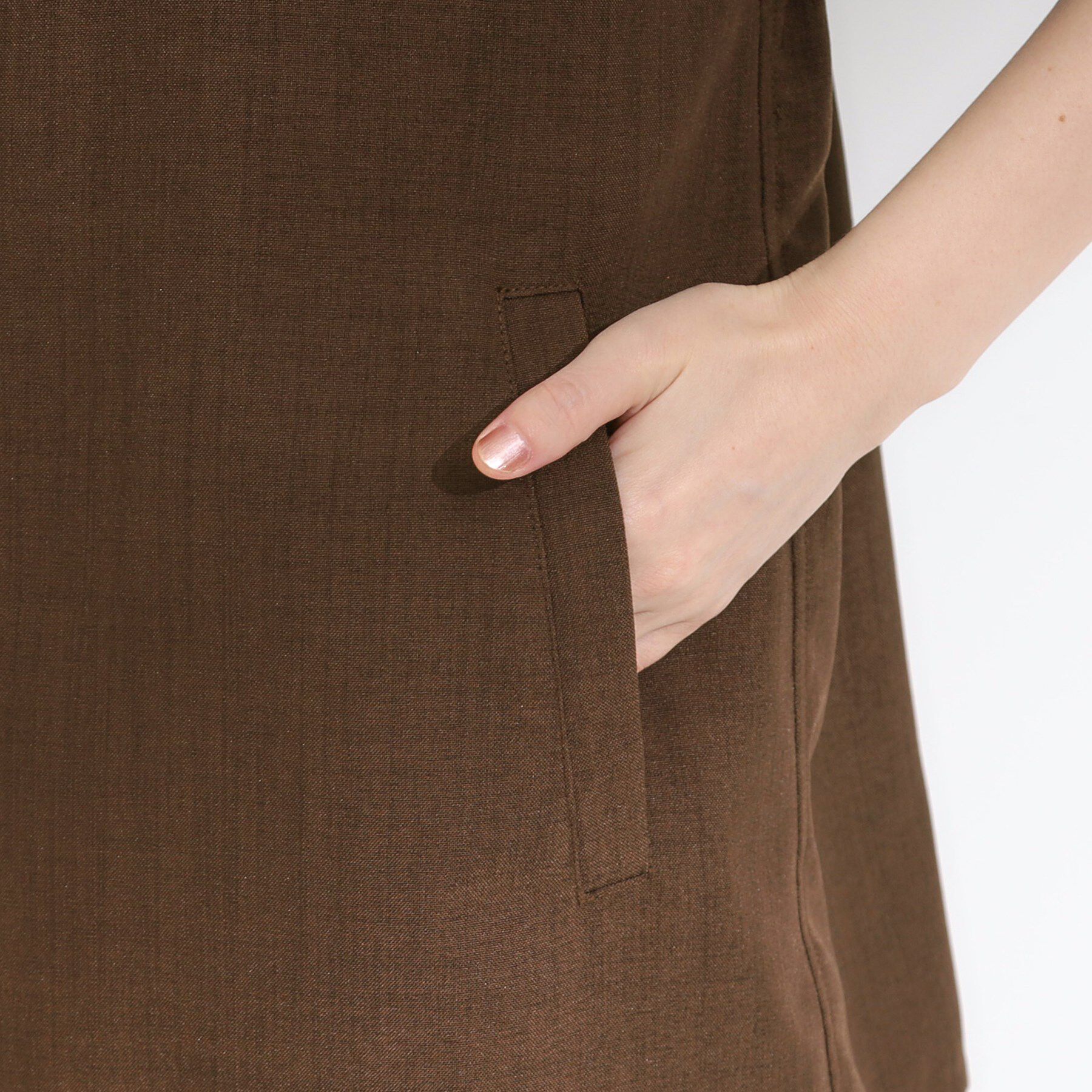 SHOO･LA･RUE「【セットアップ可】さらりと軽やかに ダブルジップ麻調ジレ」|ベスト・ジレ|