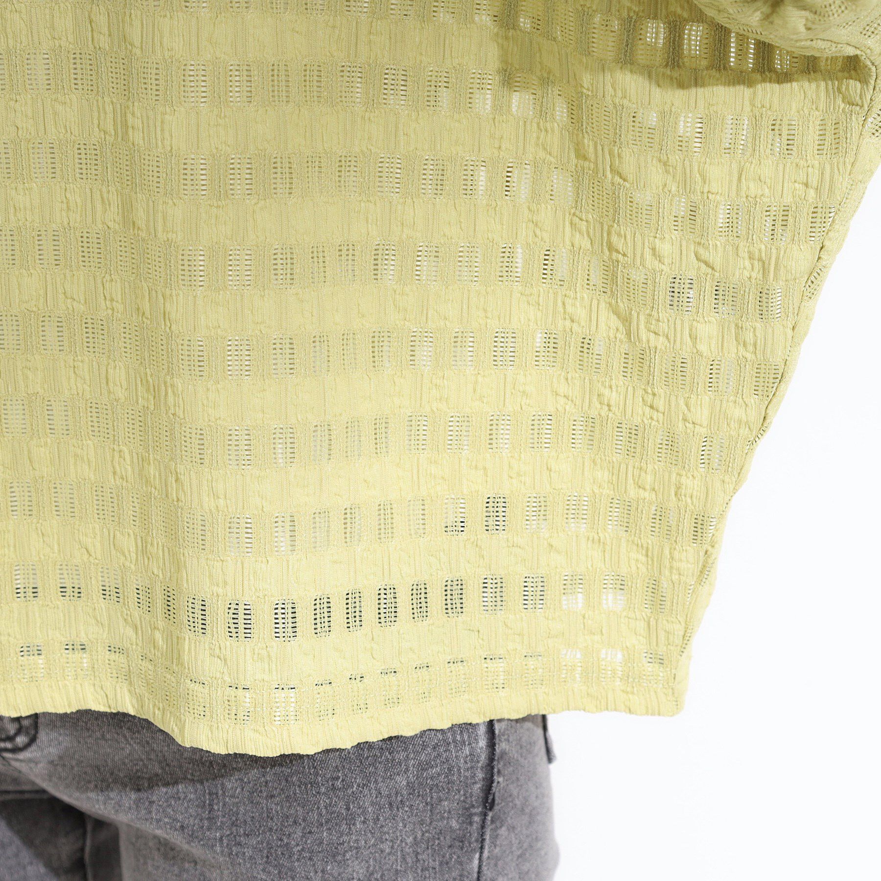 SHOO･LA･RUE「【S-LL】涼やかで好印象 シアーチェック ドルマントップス」|Tシャツ・カットソー|