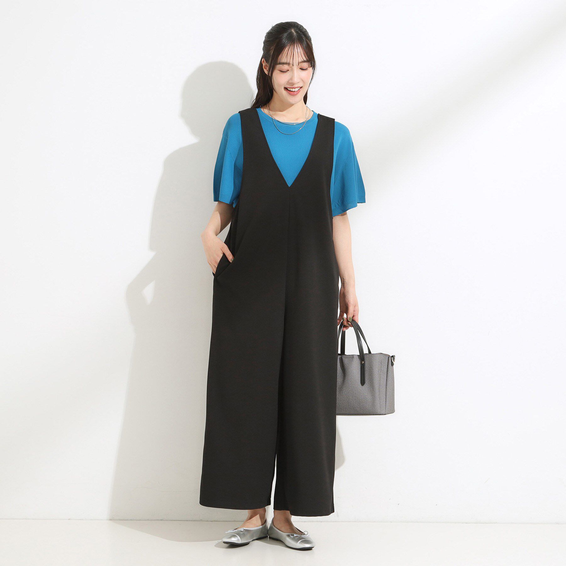 SHOO･LA･RUE「【前後2WAY/洗える】さらっと着られるサロペット」|オールインワン|