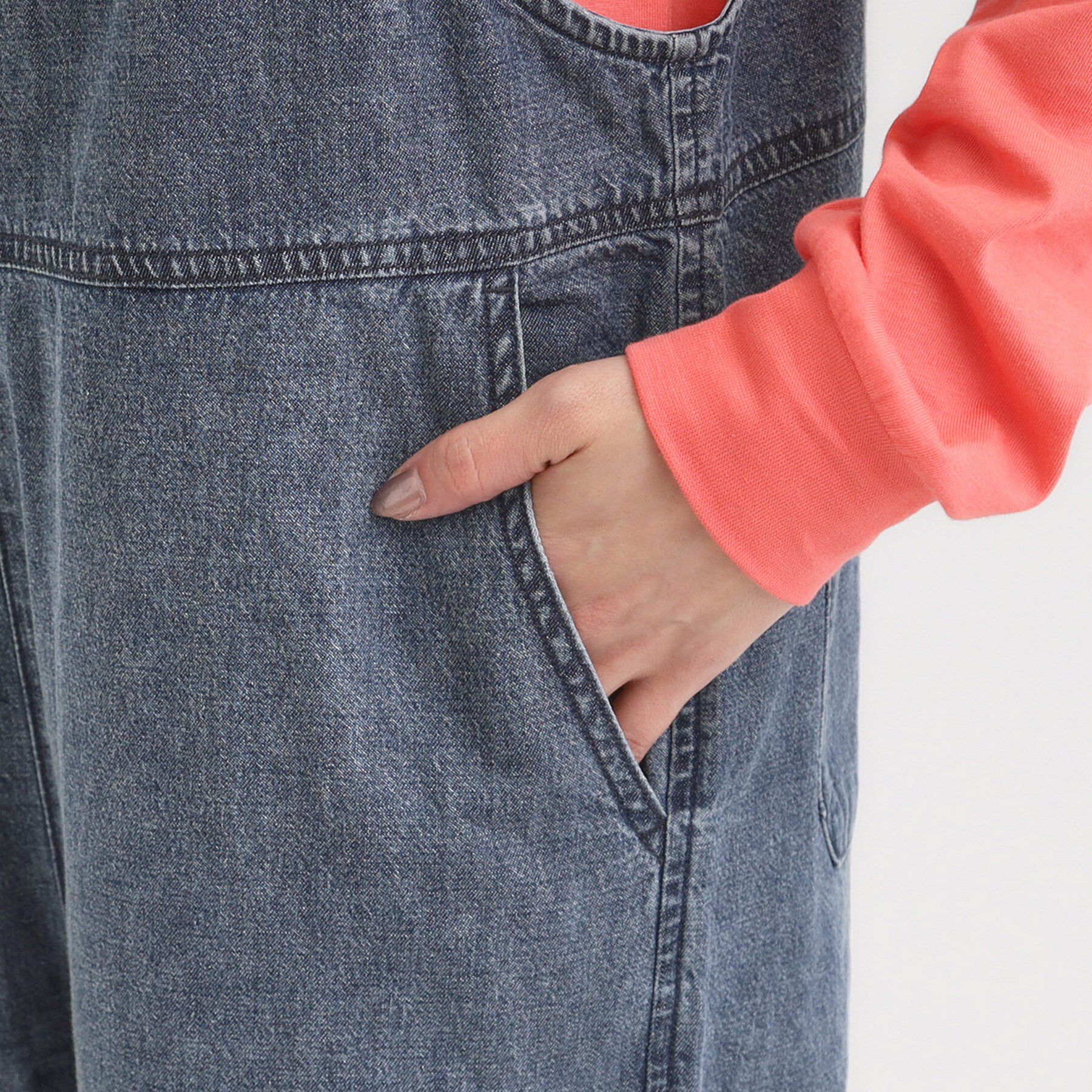 SHOO･LA･RUE「【S-LL】大人のための デニムサロペット」|オールインワン|