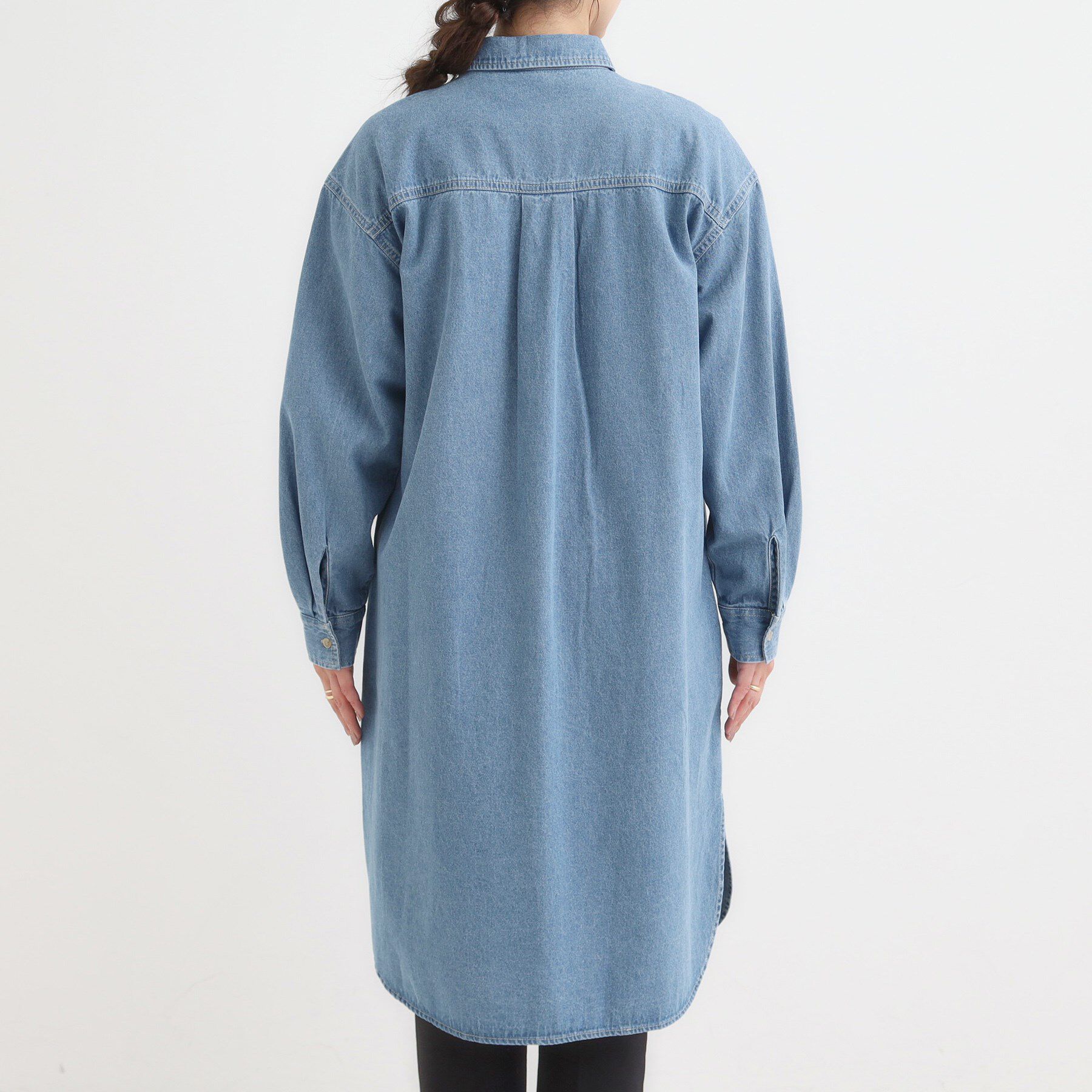 SHOO･LA･RUE「【S-LL】ロングシーズン活躍 デニムシャツワンピース」|ワンピース|