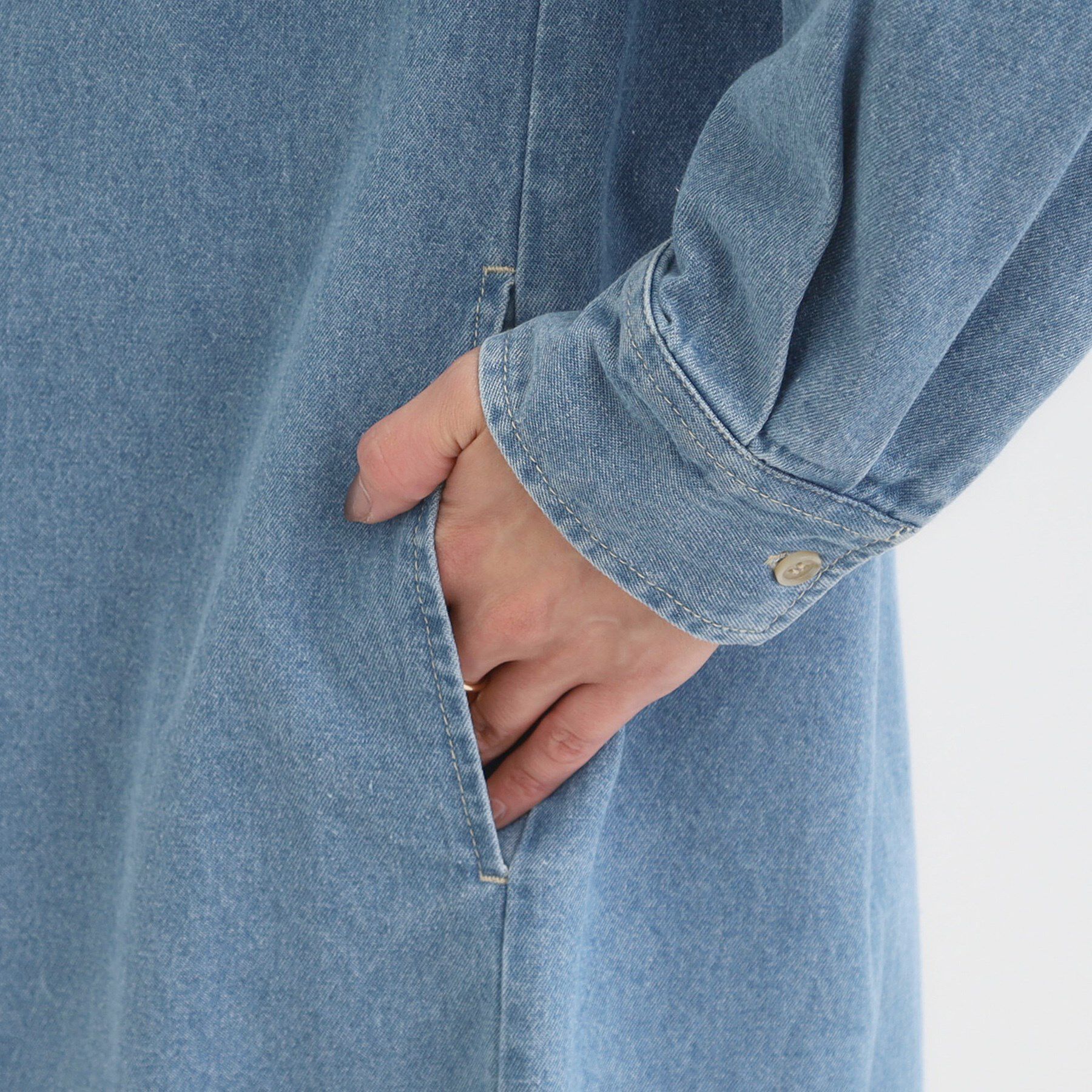 SHOO･LA･RUE「【S-LL】ロングシーズン活躍 デニムシャツワンピース」|ワンピース|