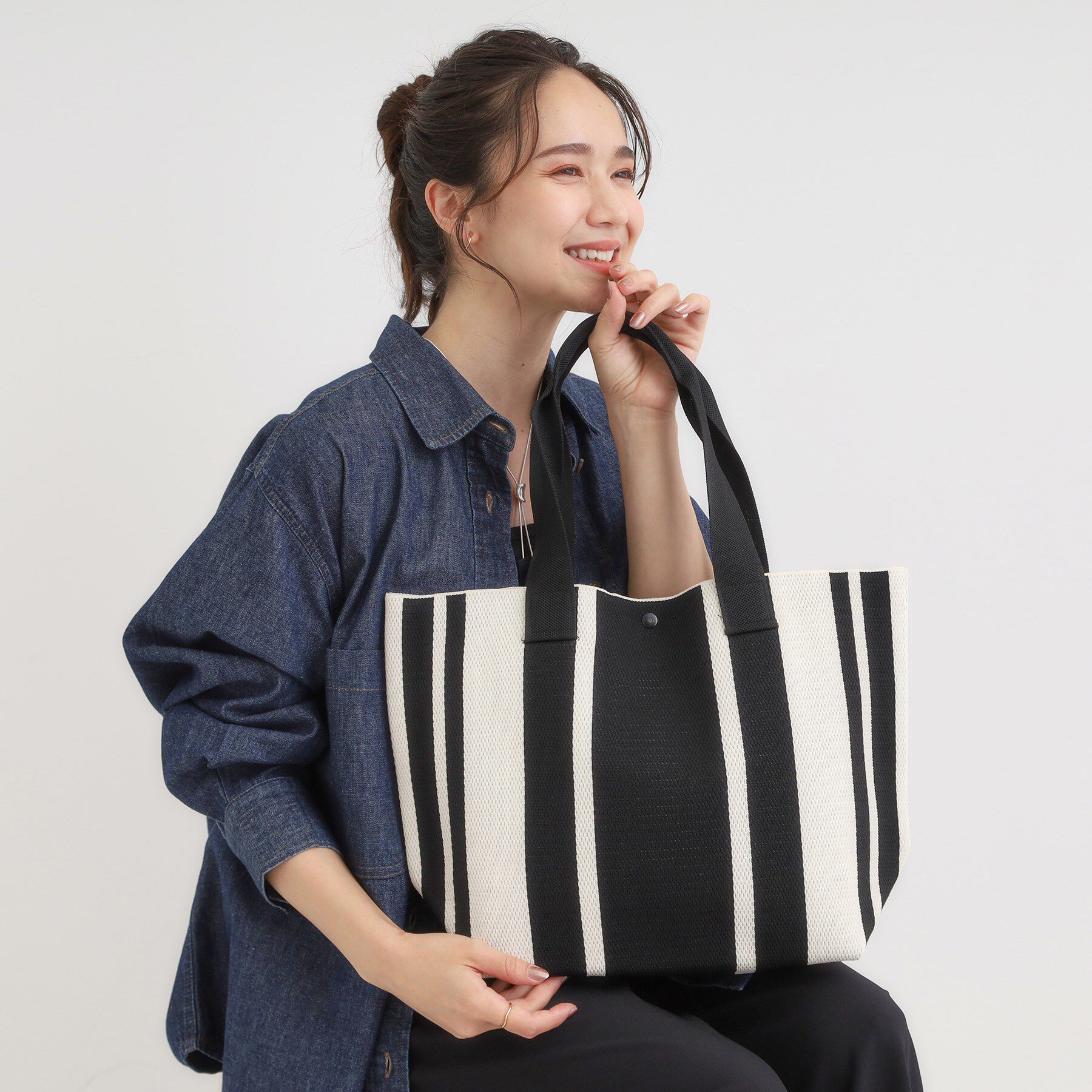 SHOO･LA･RUE「ニットトートバッグ」|トートバッグ|ブラック(319)