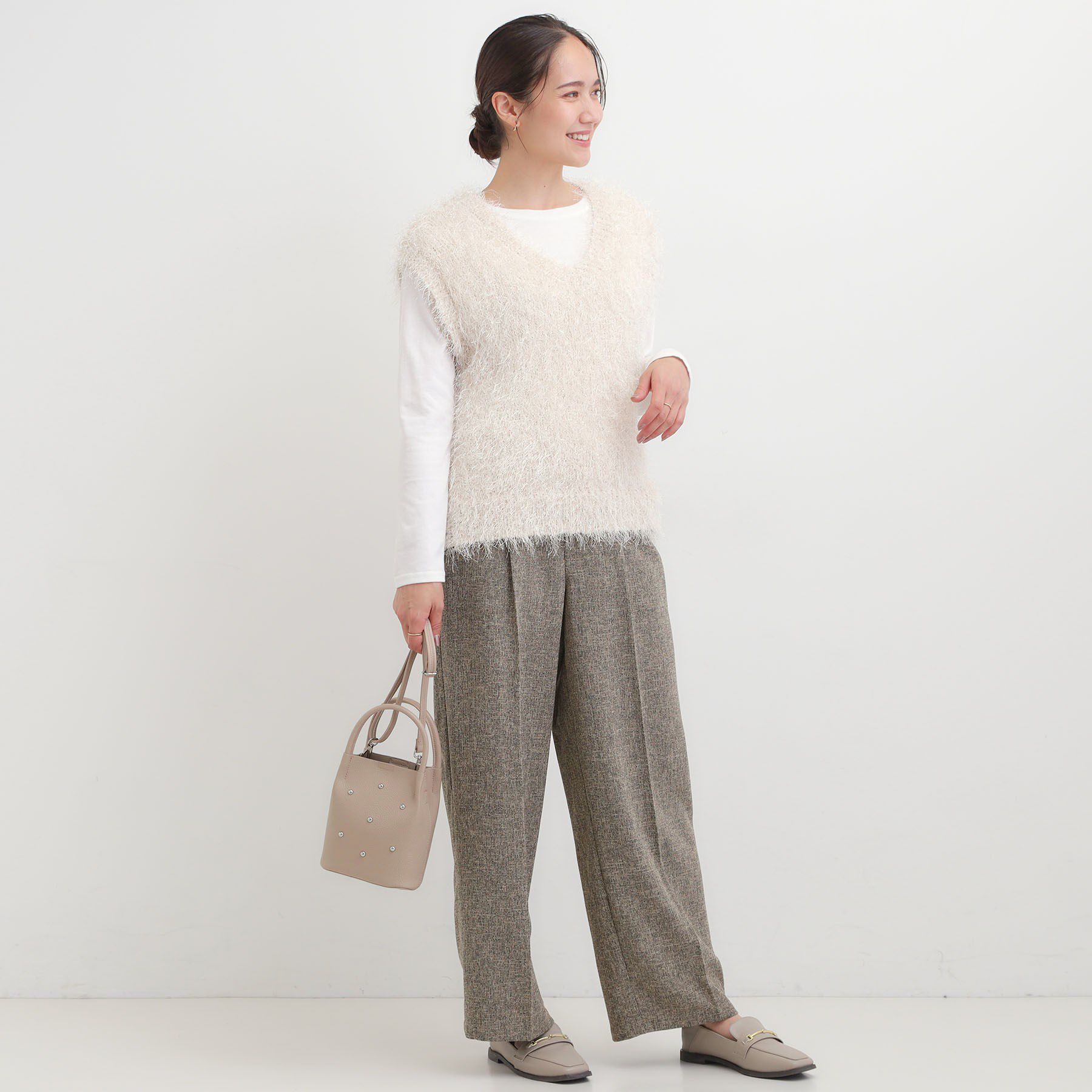 SHOO･LA･RUE「つまみハンドルスタッズミニショルダー」|ショルダー・メッセンジャー|