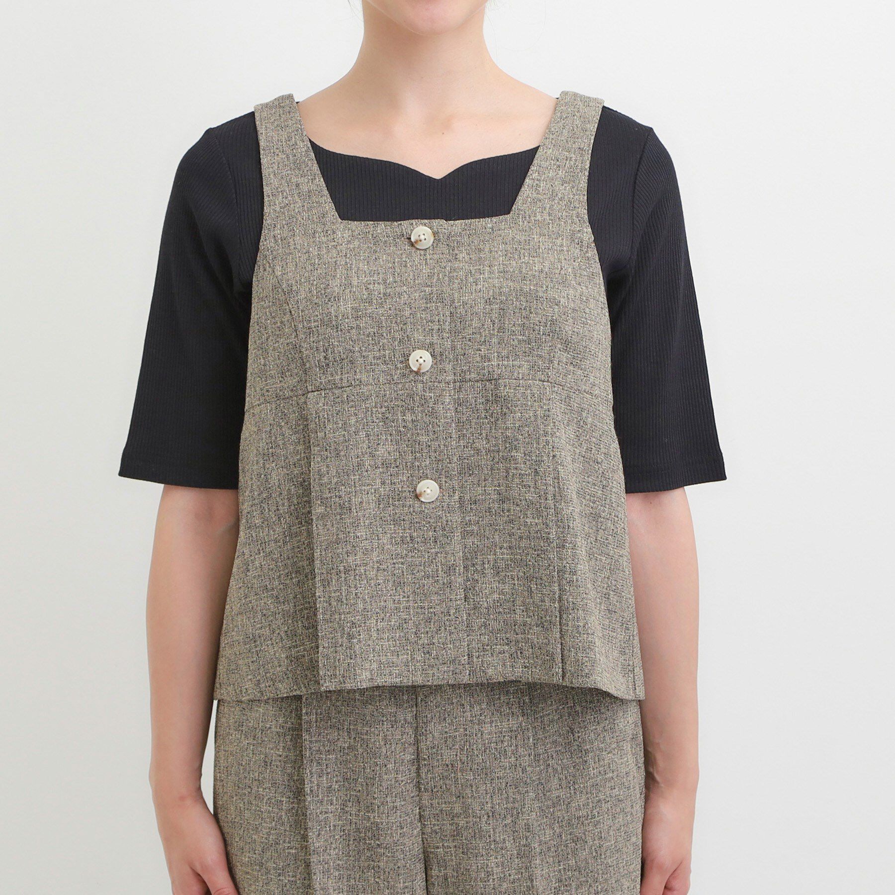 SHOO･LA･RUE「【2点セット】着るだけで決まる クラシカルなツイード調セットアップ」|スーツ|