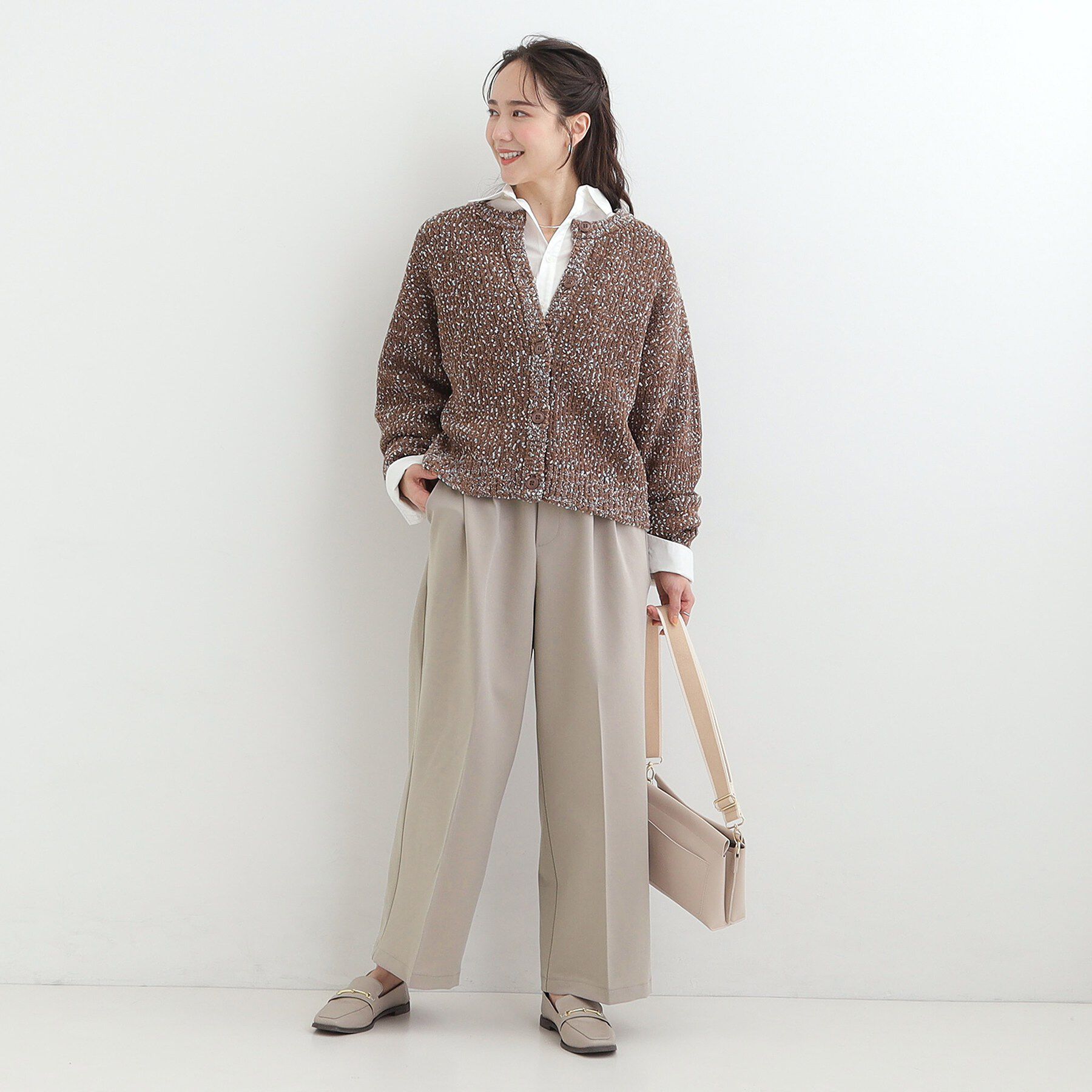 SHOO･LA･RUE「【洗濯機可/S-LL】すっきり上品きれい見え タックワイドパンツ」|その他|