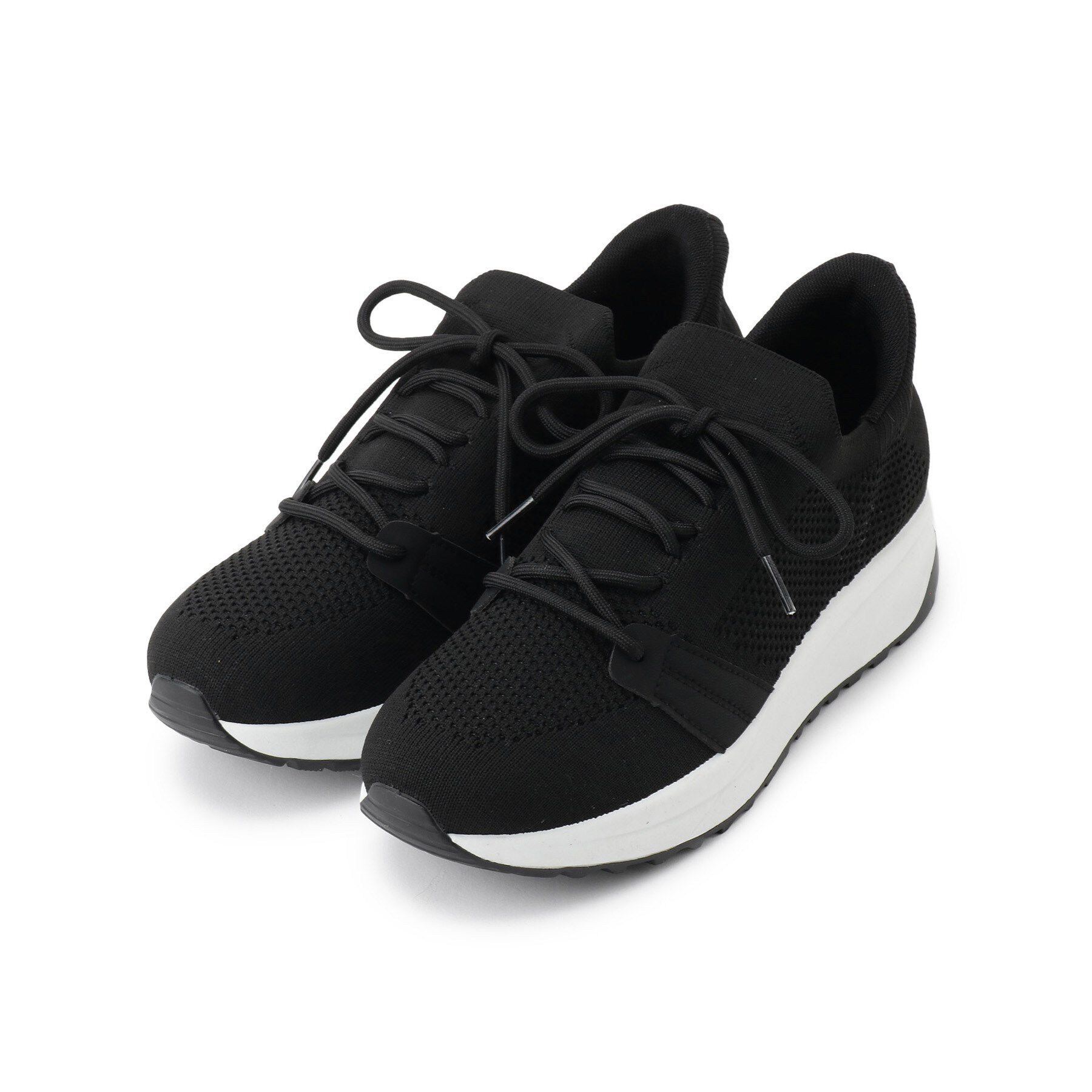 SHOO･LA･RUE「【片手で履ける】洗えるニットスニーカー」|スニーカー|ブラック(019)