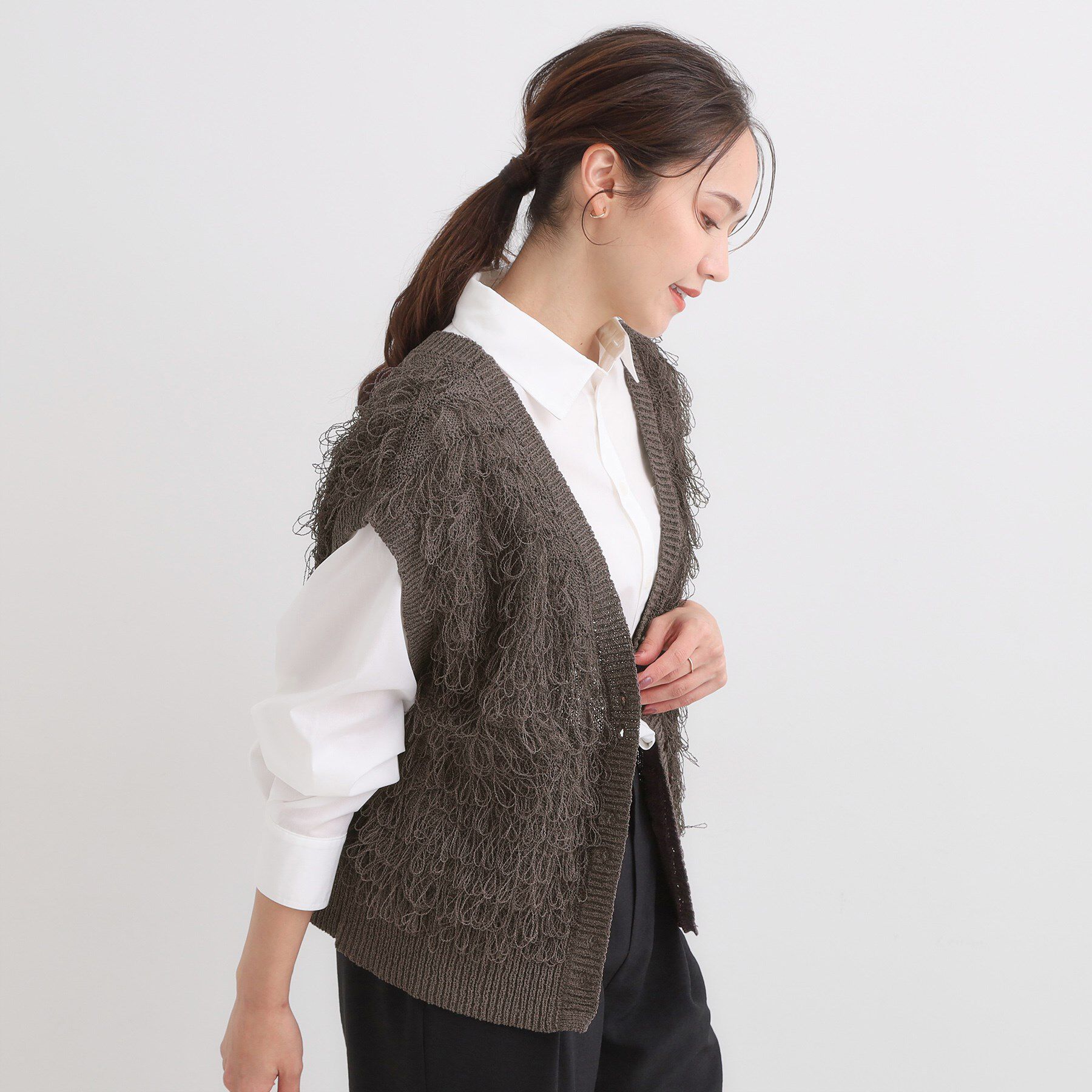 SHOO･LA･RUE「【前後2WAY】着るだけで着映える ループヤーンベスト」|ベスト・ジレ|