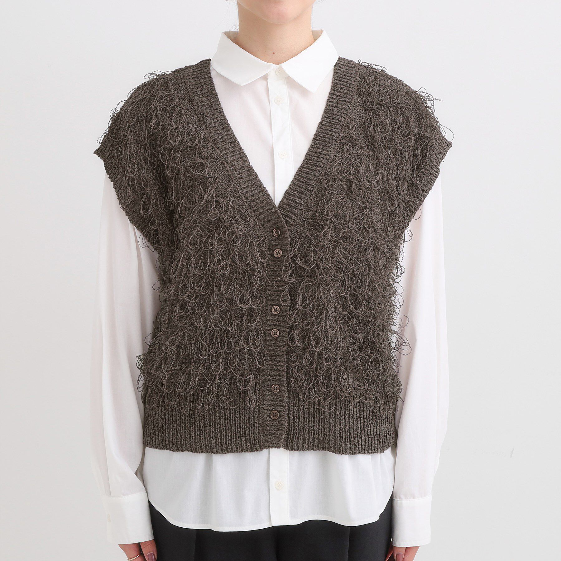 SHOO･LA･RUE「【前後2WAY】着るだけで着映える ループヤーンベスト」|ベスト・ジレ|