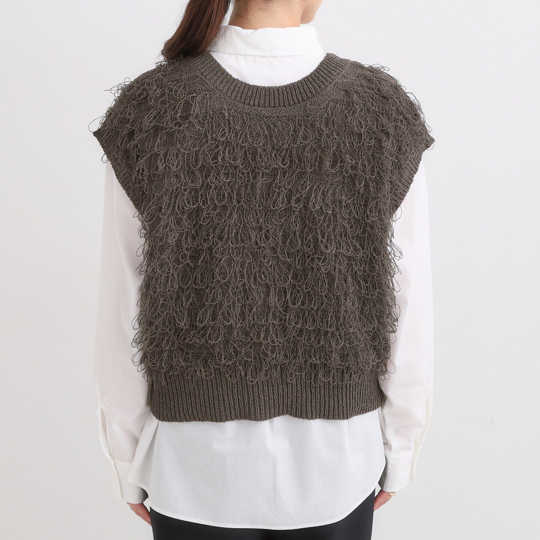 SHOO･LA･RUE「【前後2WAY】着るだけで着映える ループヤーンベスト」|ベスト・ジレ|