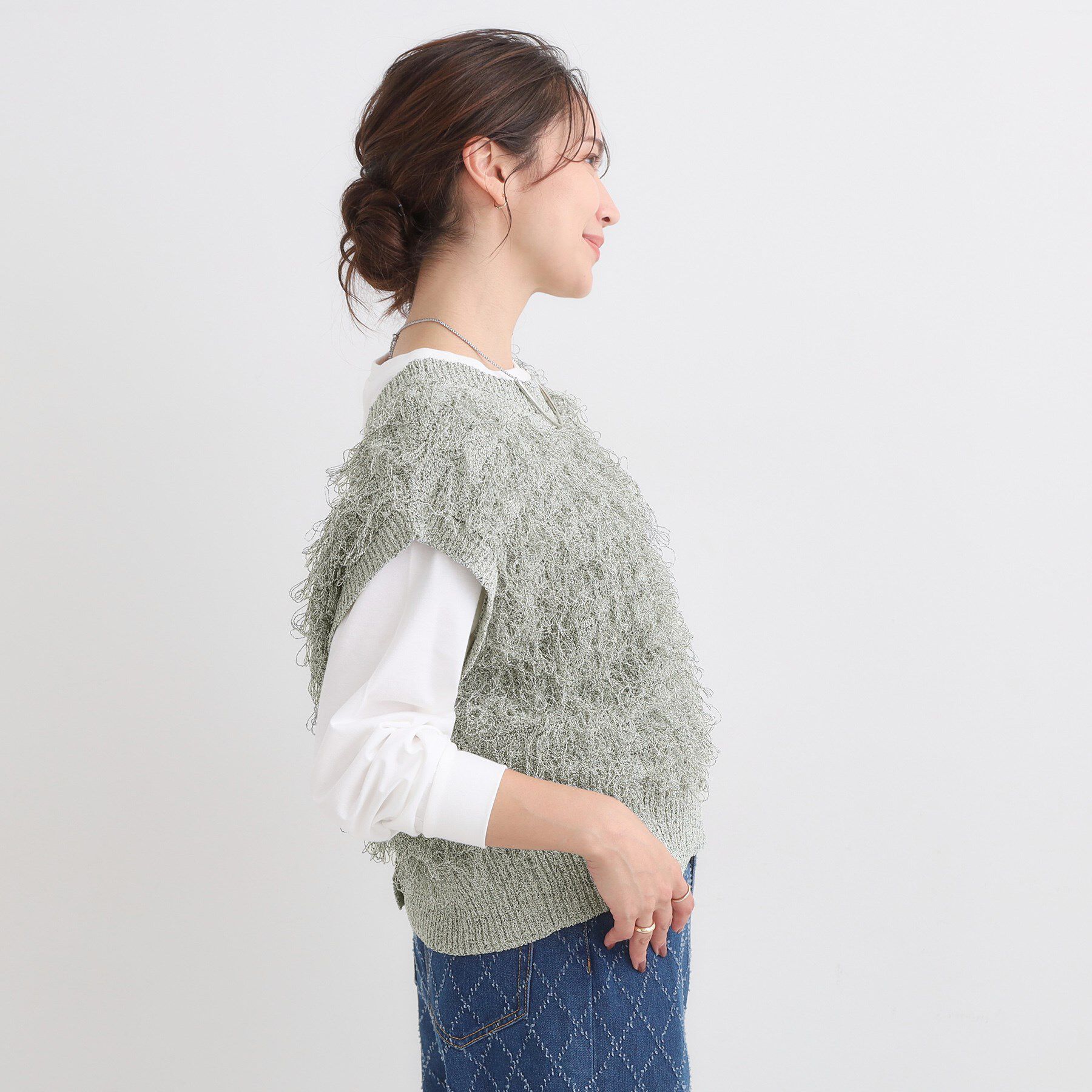 SHOO･LA･RUE「【前後2WAY】着るだけで着映える ループヤーンベスト」|ベスト・ジレ|