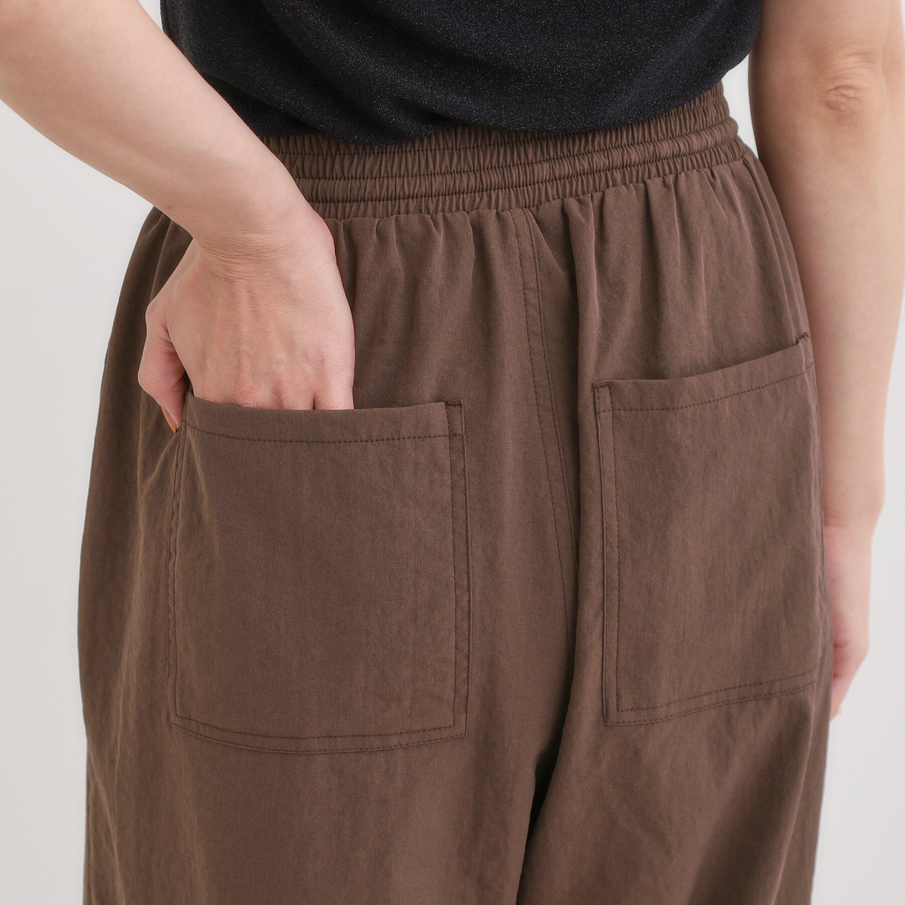 SHOO･LA･RUE「【2WAY/S-LL】シルエット変化を楽しめる ドロスト ワイドカーブパンツ」|その他|