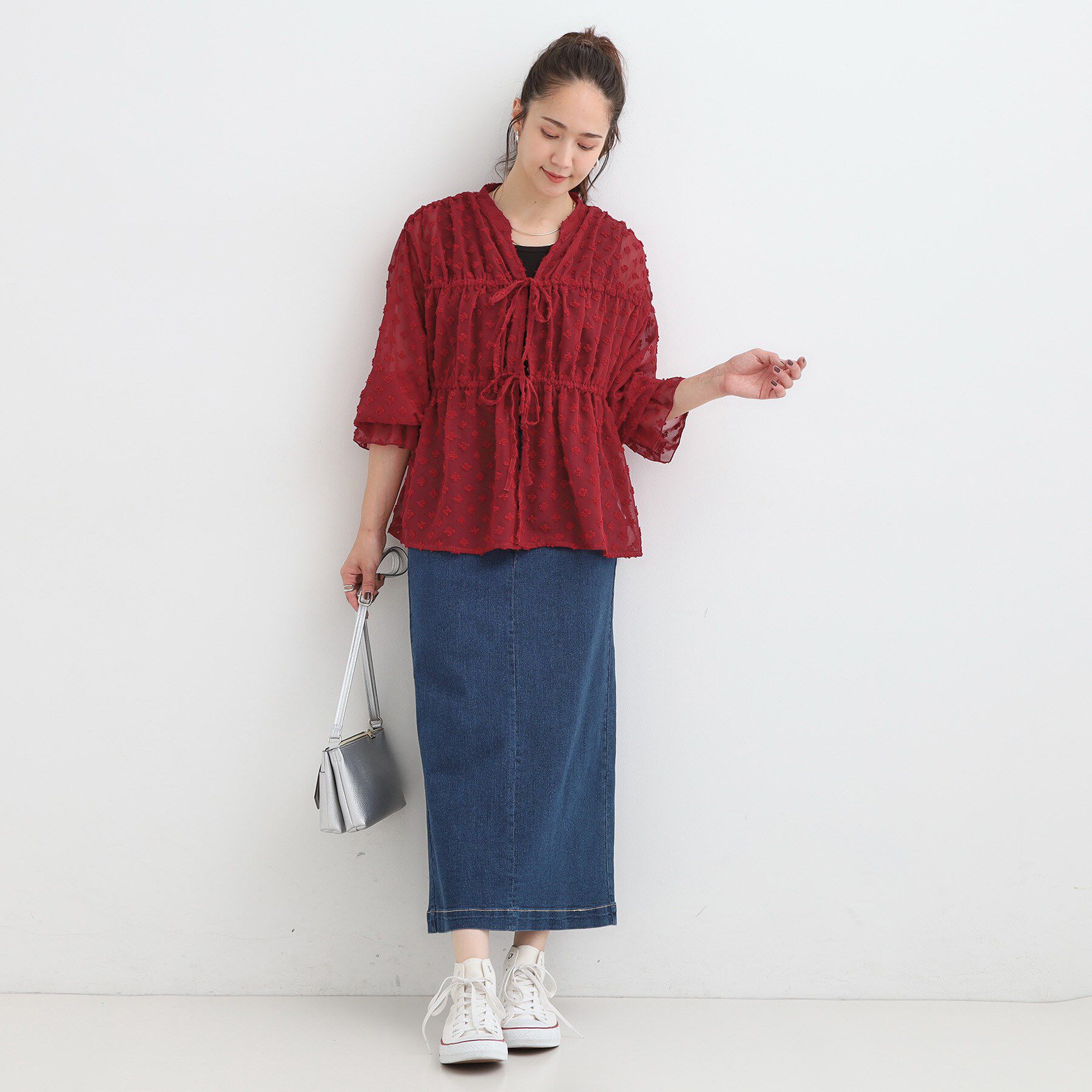 SHOO･LA･RUE「華やかにさをプラスする シアードビー シャーリングブラウス」|シャツ・ブラウス|