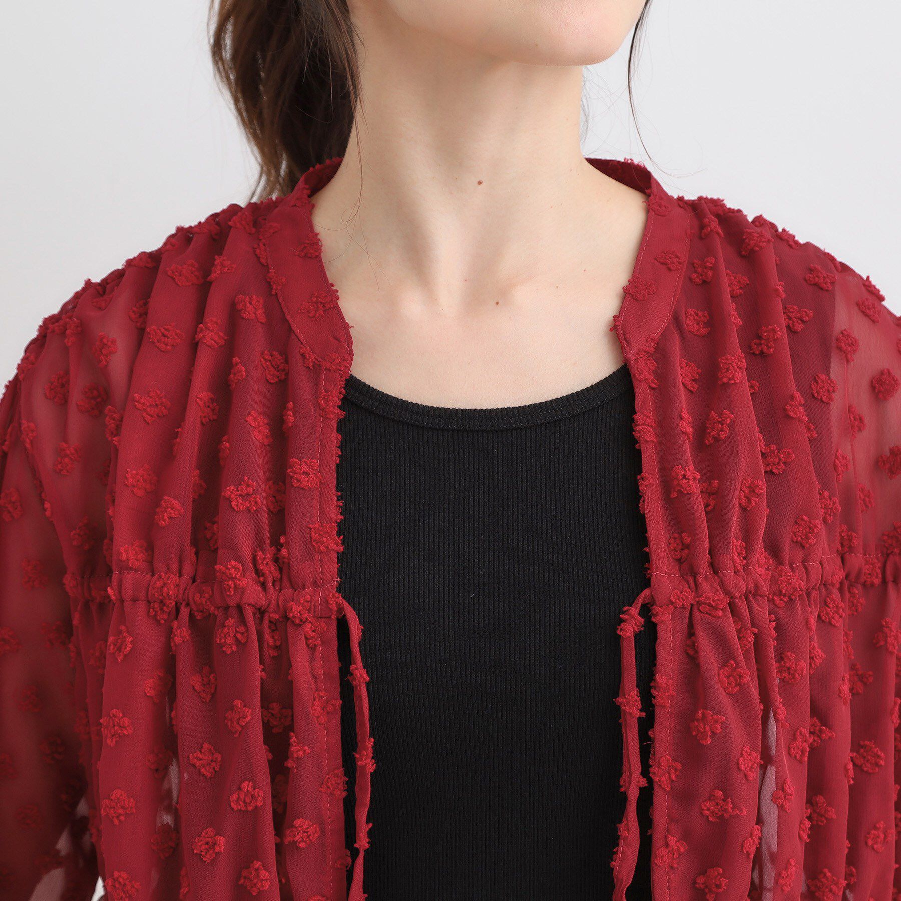 SHOO･LA･RUE「華やかにさをプラスする シアードビー シャーリングブラウス」|シャツ・ブラウス|