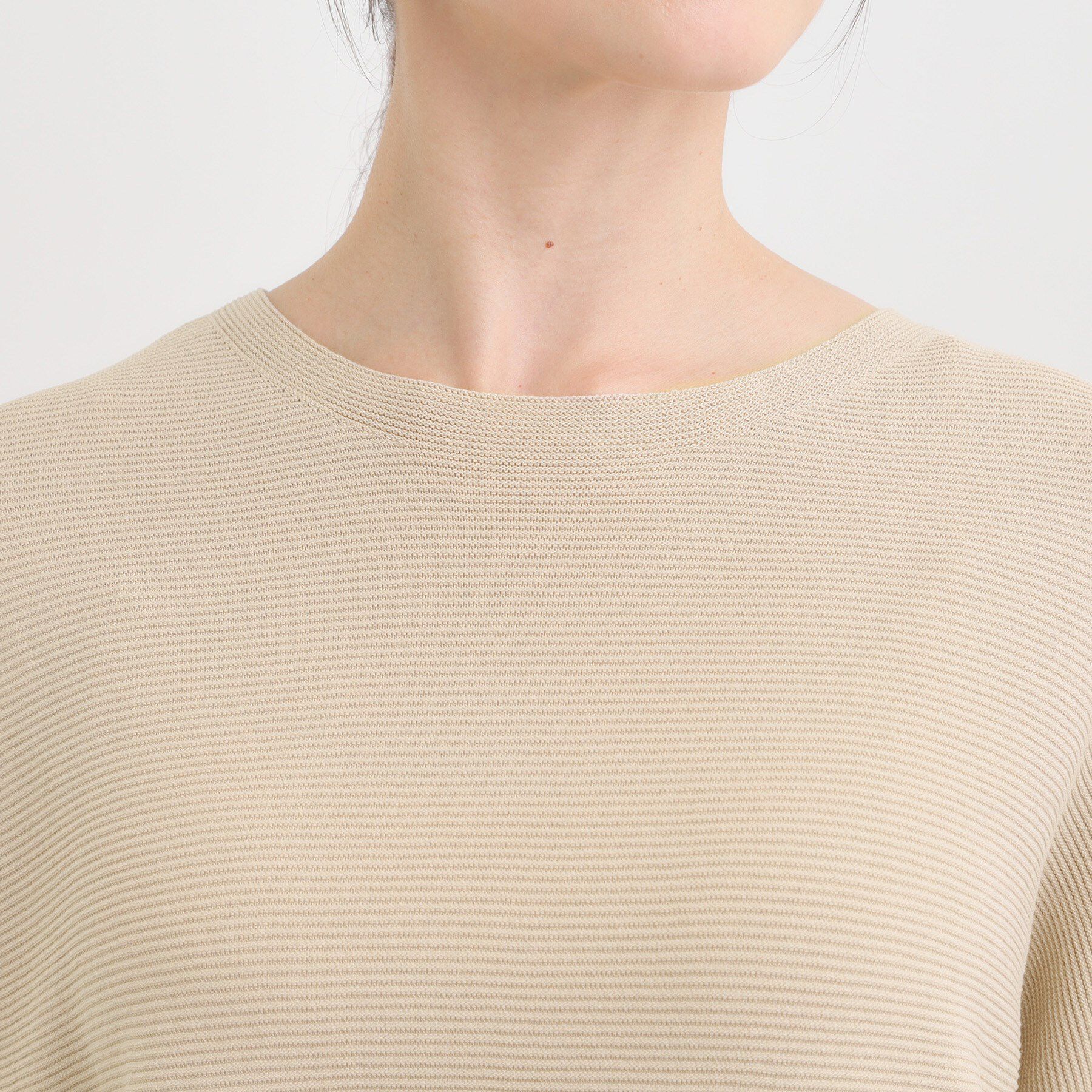 SHOO･LA･RUE「【洗える/毛玉になりにくい/UV】 ガータードルマン 7分袖ニット」|ニット・セーター|