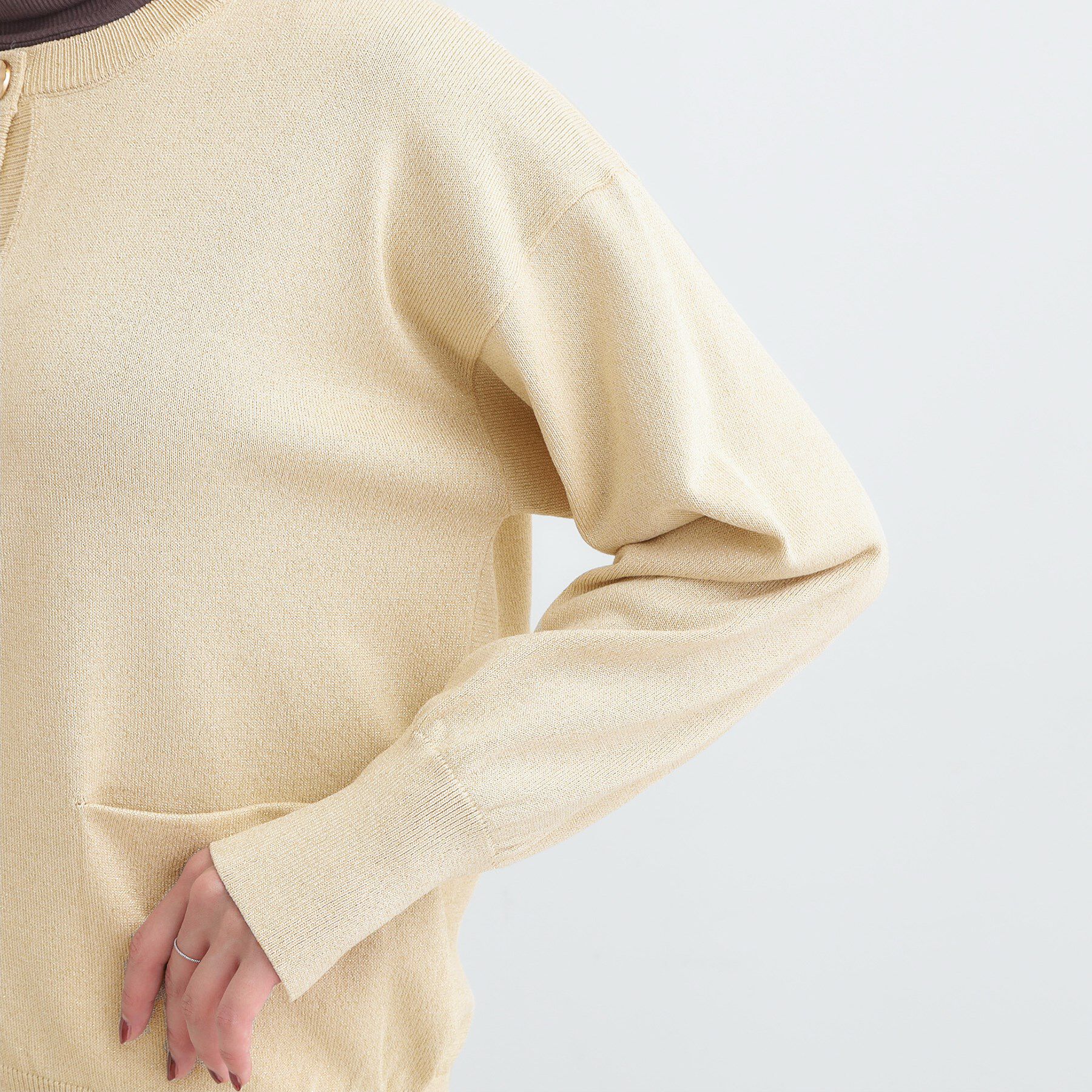 SHOO･LA･RUE「【洗える/S-LL/アンサンブル可】大人フェミニン さらっとタッチのニットカーディガン」|カーディガン|