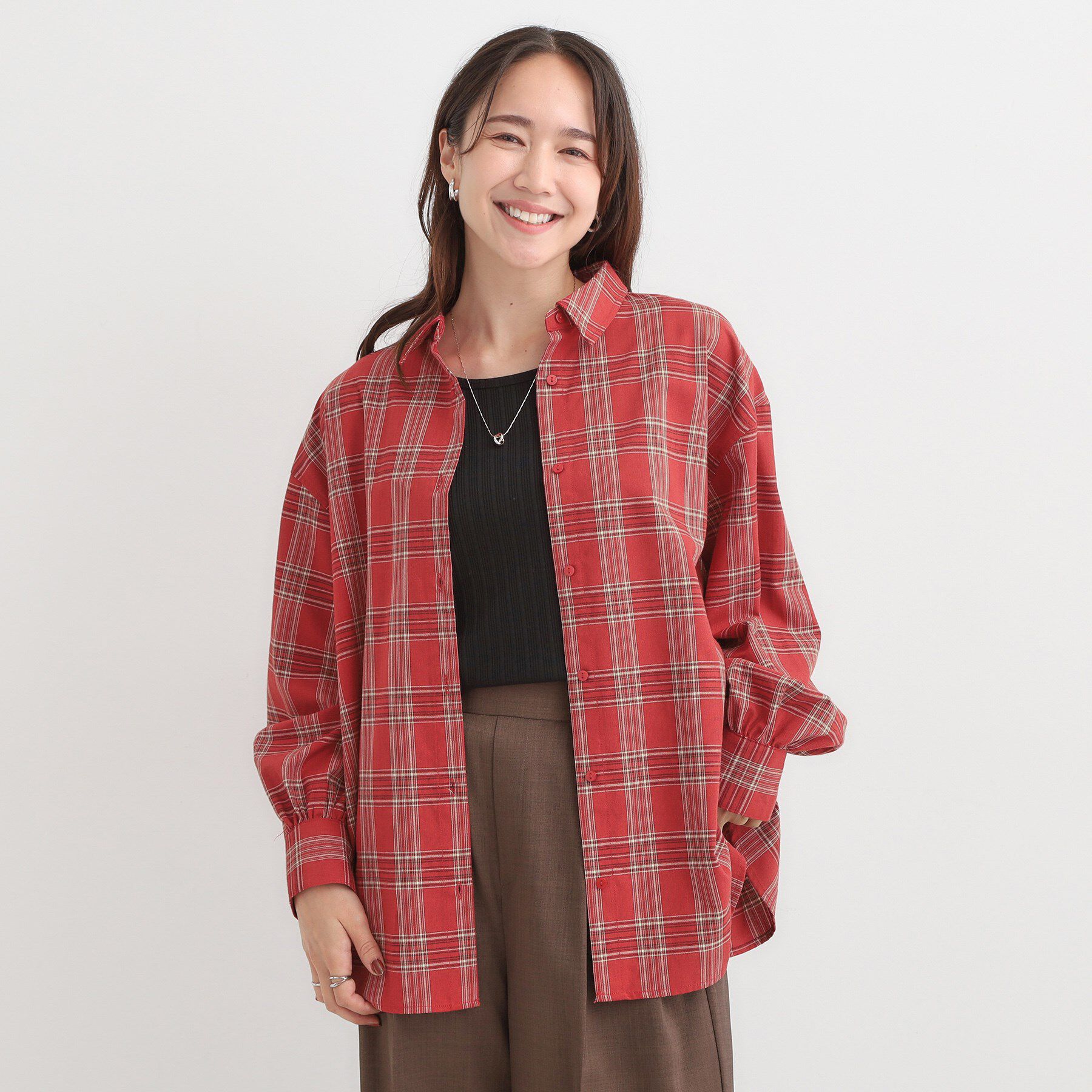 SHOO･LA･RUE「【着丈選べる】オーバーサイズのチェックシャツ」|シャツ・ブラウス|