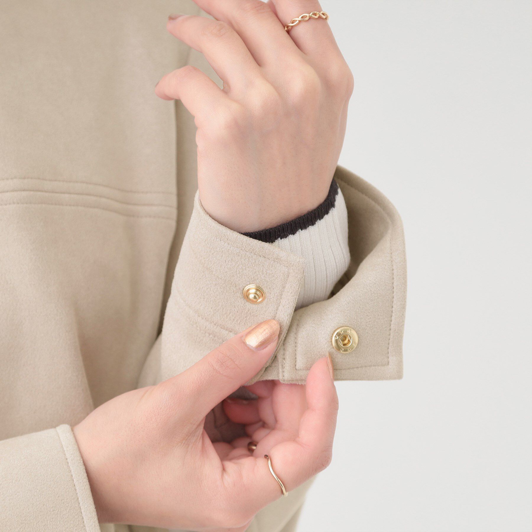 SHOO･LA･RUE「【S-LL】上品さを纏う やわらか フェイクスエードブルゾン」|ブルゾン・スタジャン|