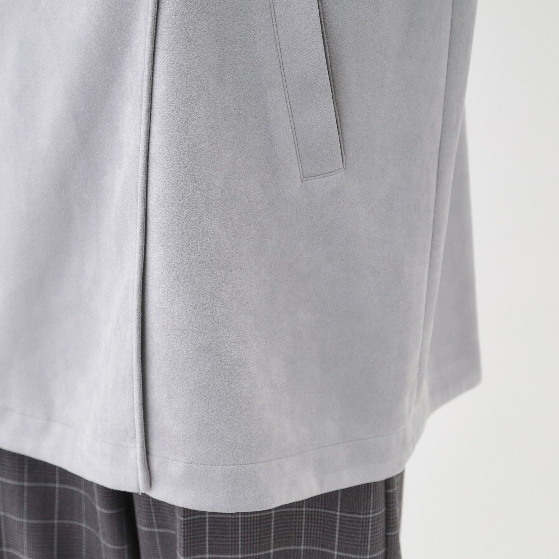 SHOO･LA･RUE「【S-LL】上品さを纏う やわらかフェイクスエード ミドル丈ブルゾン」|ブルゾン・スタジャン|